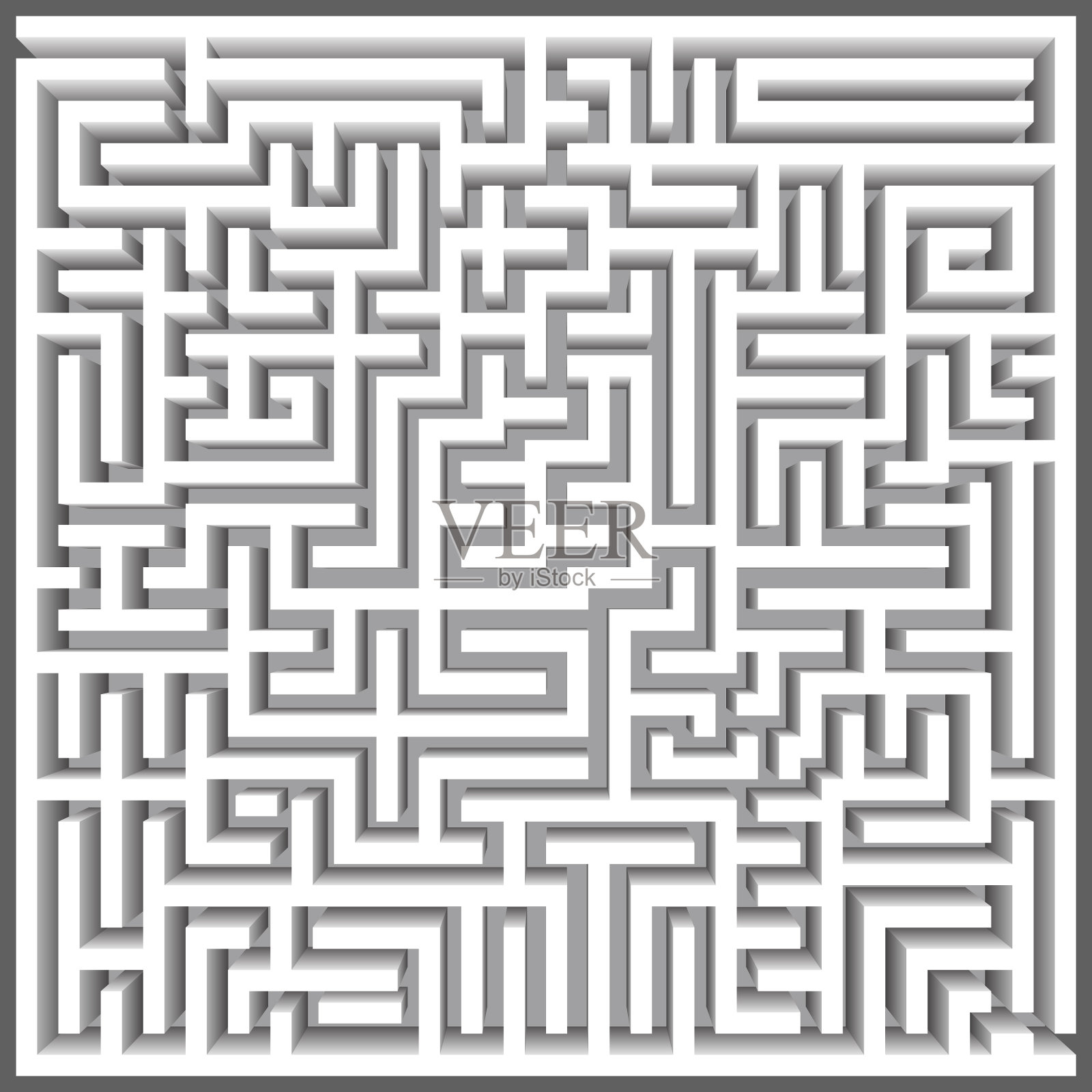 迷宫3d顶视图迷宫游戏经典盒子插画图片素材