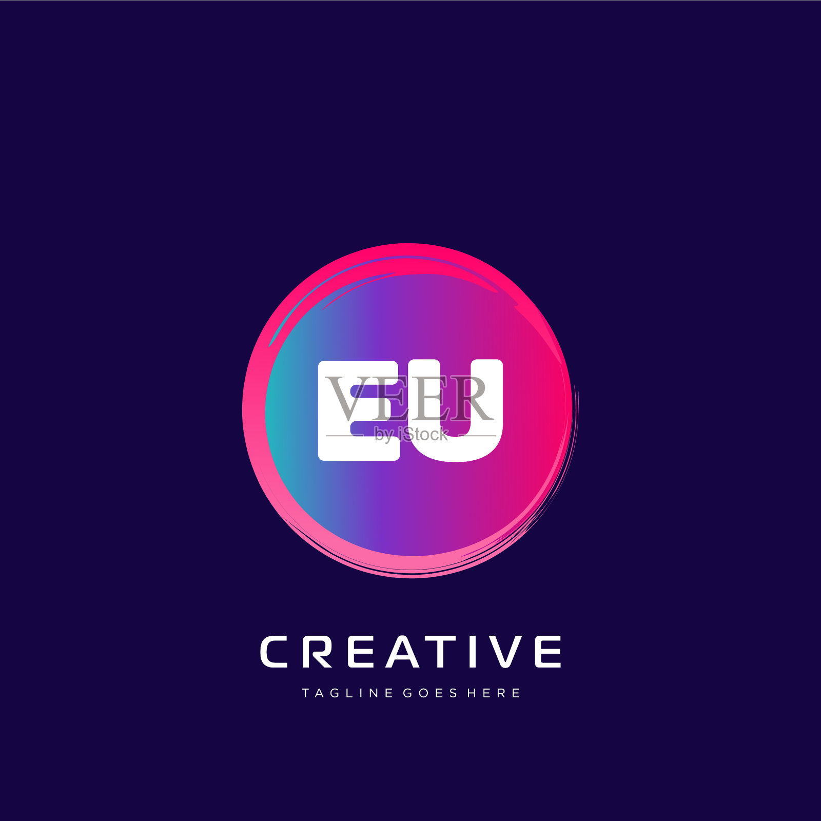 欧盟初始标志与彩色模板插画图片素材