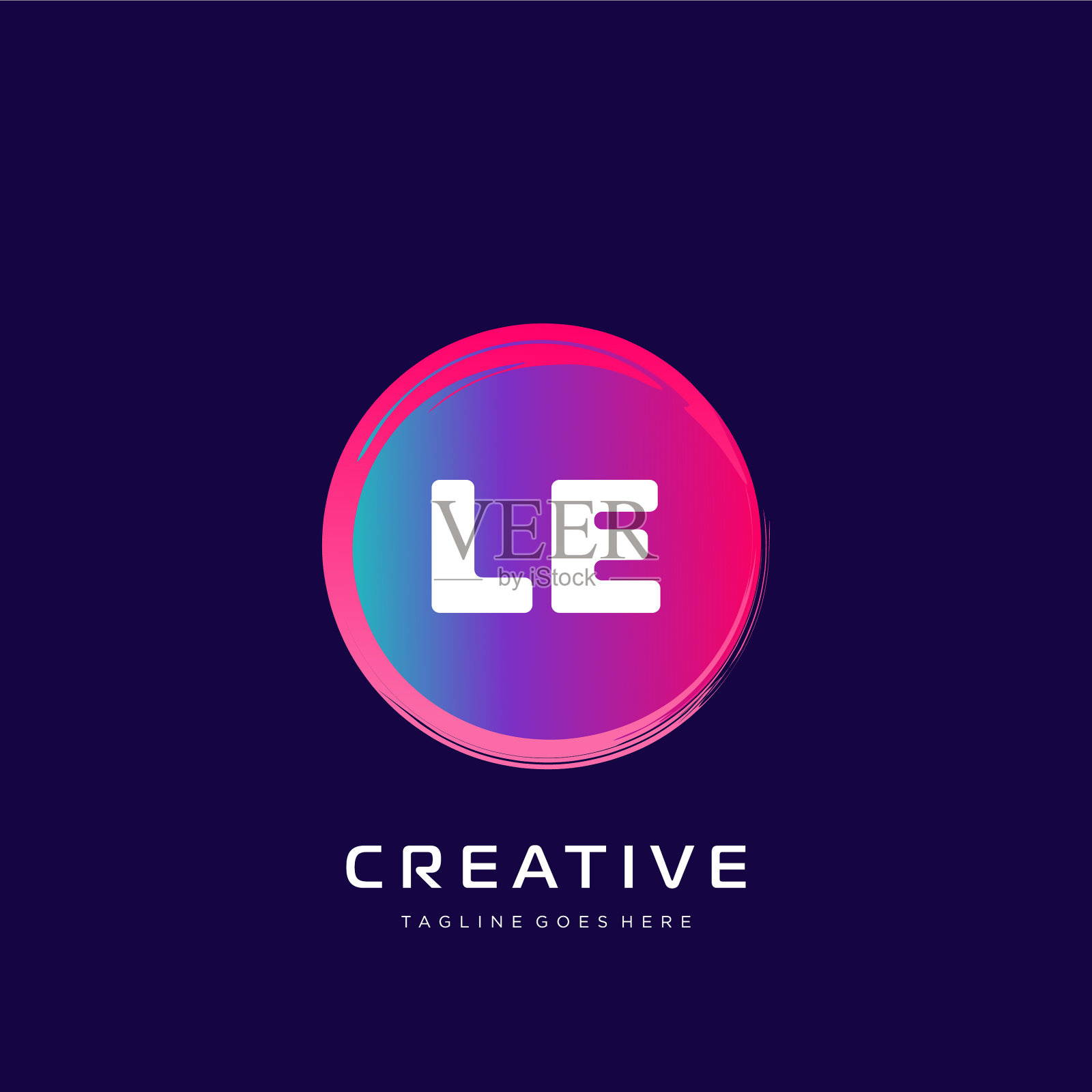 乐初始标志与彩色模板插画图片素材