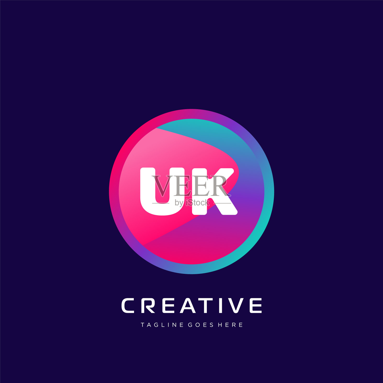 英国初始标志与彩色模板插画图片素材