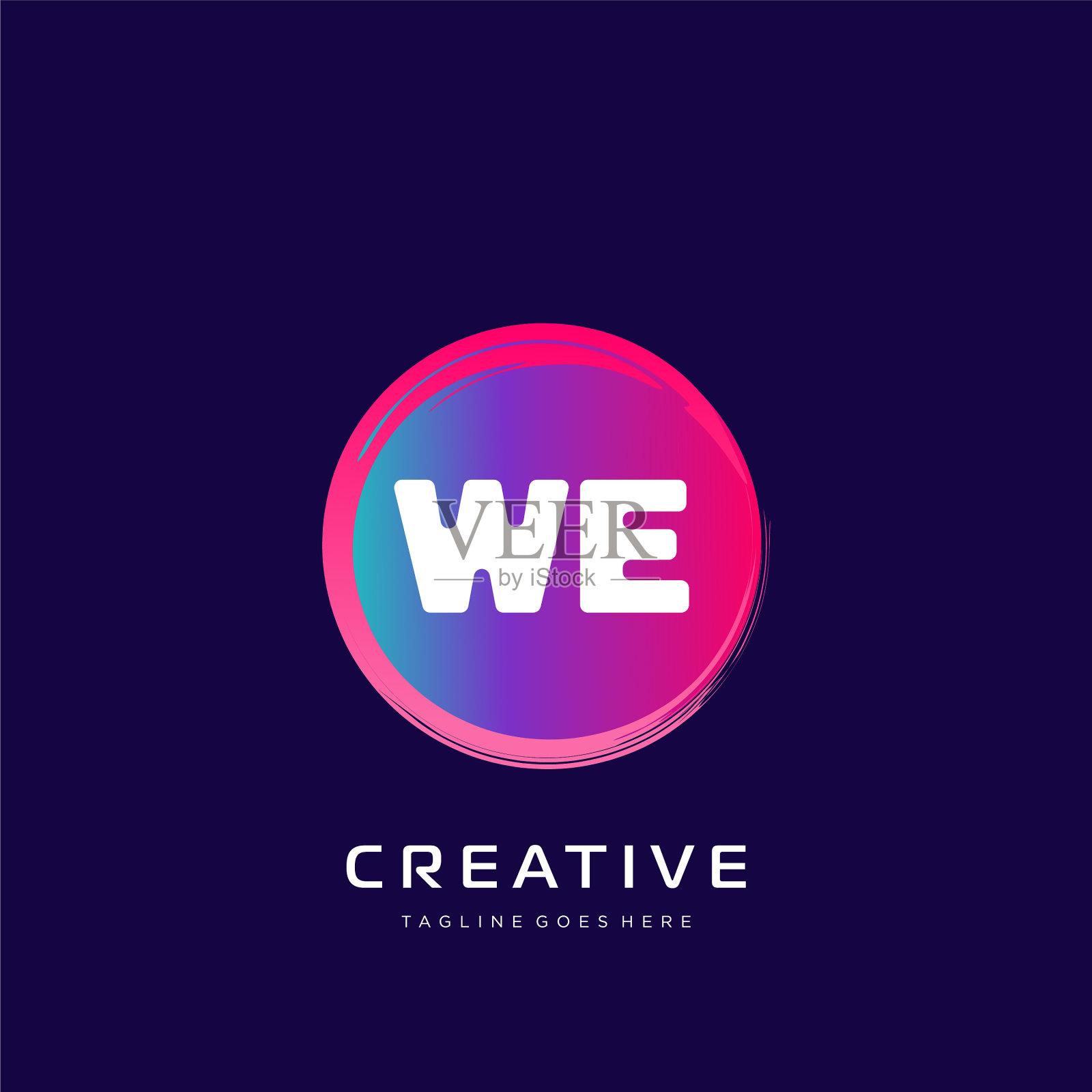 我们最初的标志与彩色模板插画图片素材