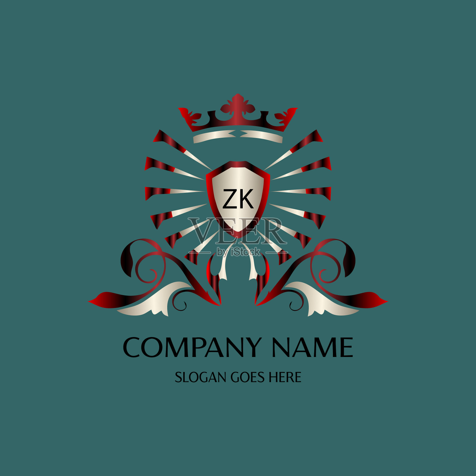 Zk初始标志与彩色圆模板插画图片素材