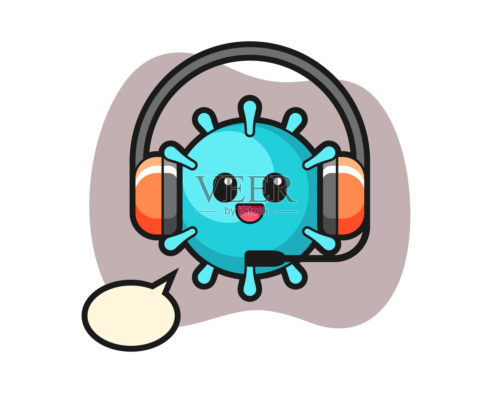 病毒卡通作为客户服务设计元素图片