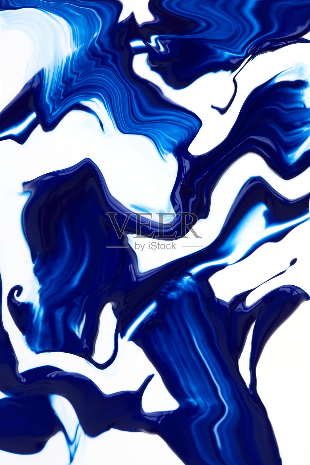 抽象蓝色液体涂料背景照片摄影图片