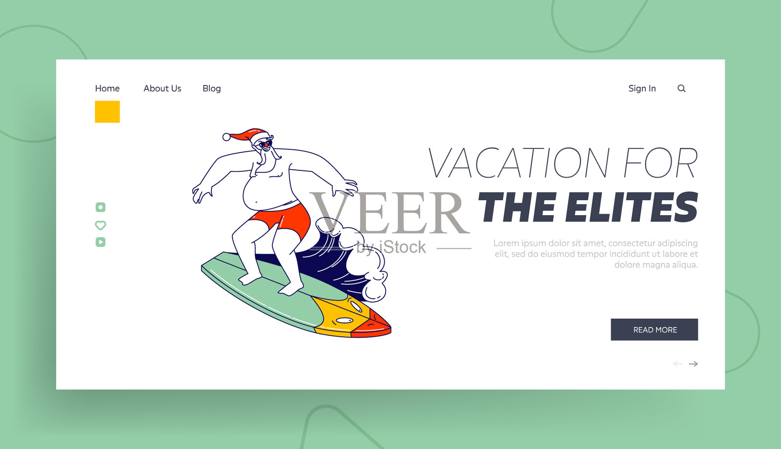 圣诞老人热带夏季假期登陆插画图片素材