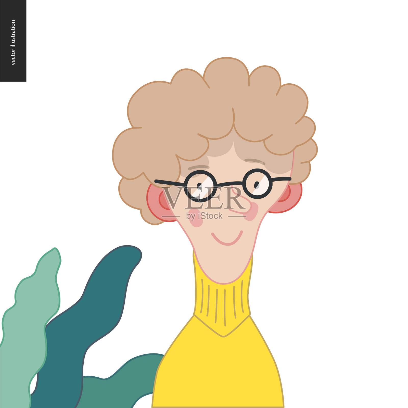 明亮的人物肖像插画图片素材