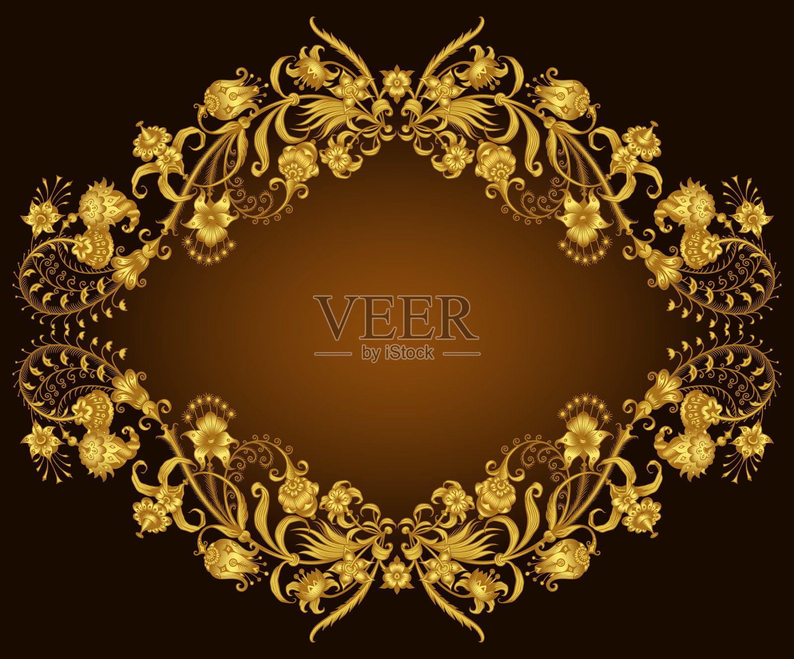 花卉手绘复古边界插画图片素材