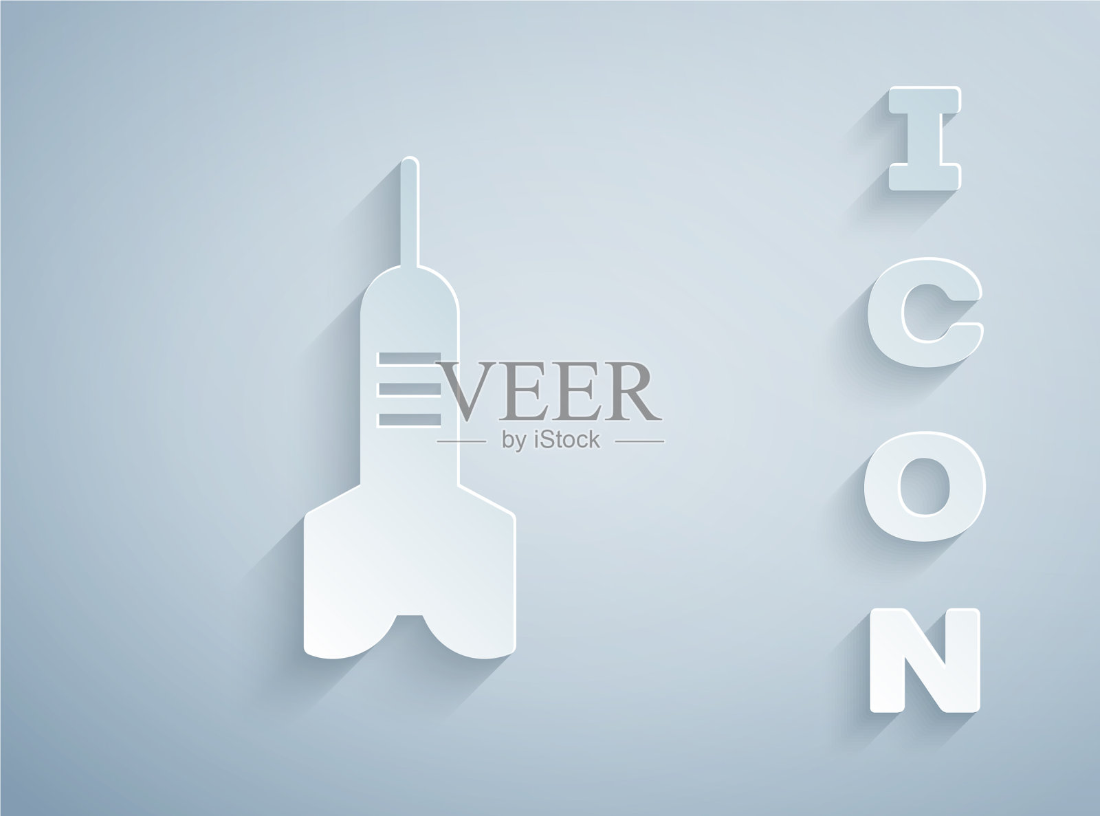 剪纸省道箭头图标孤立在灰色插画图片素材