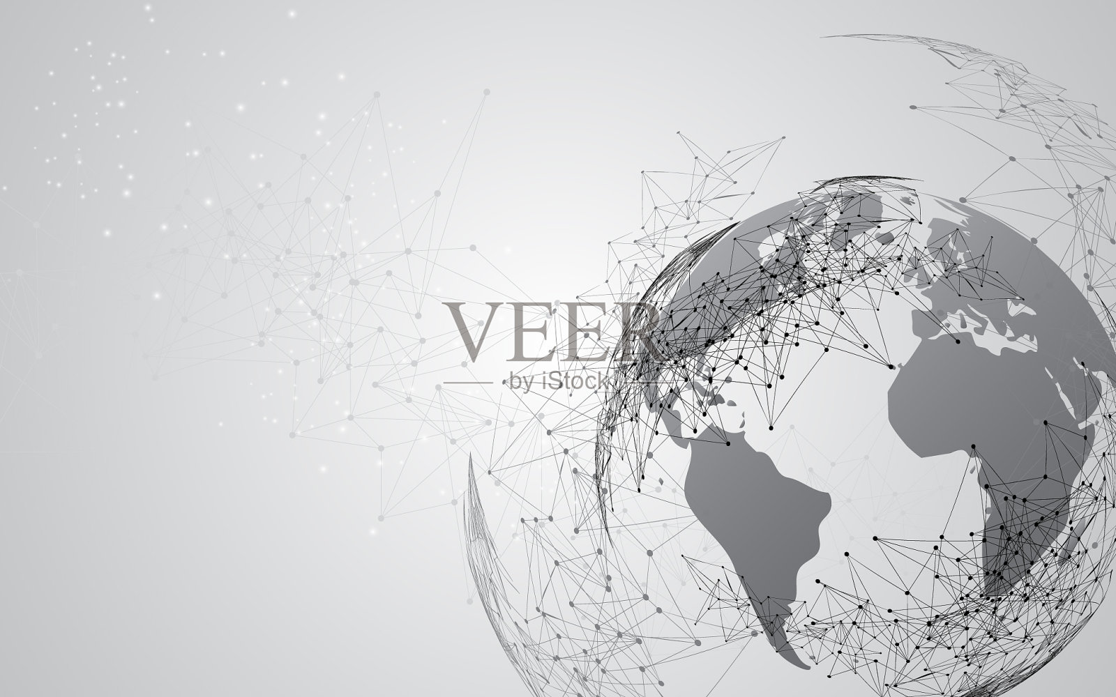 全球网络连接世界地图摘要插画图片素材