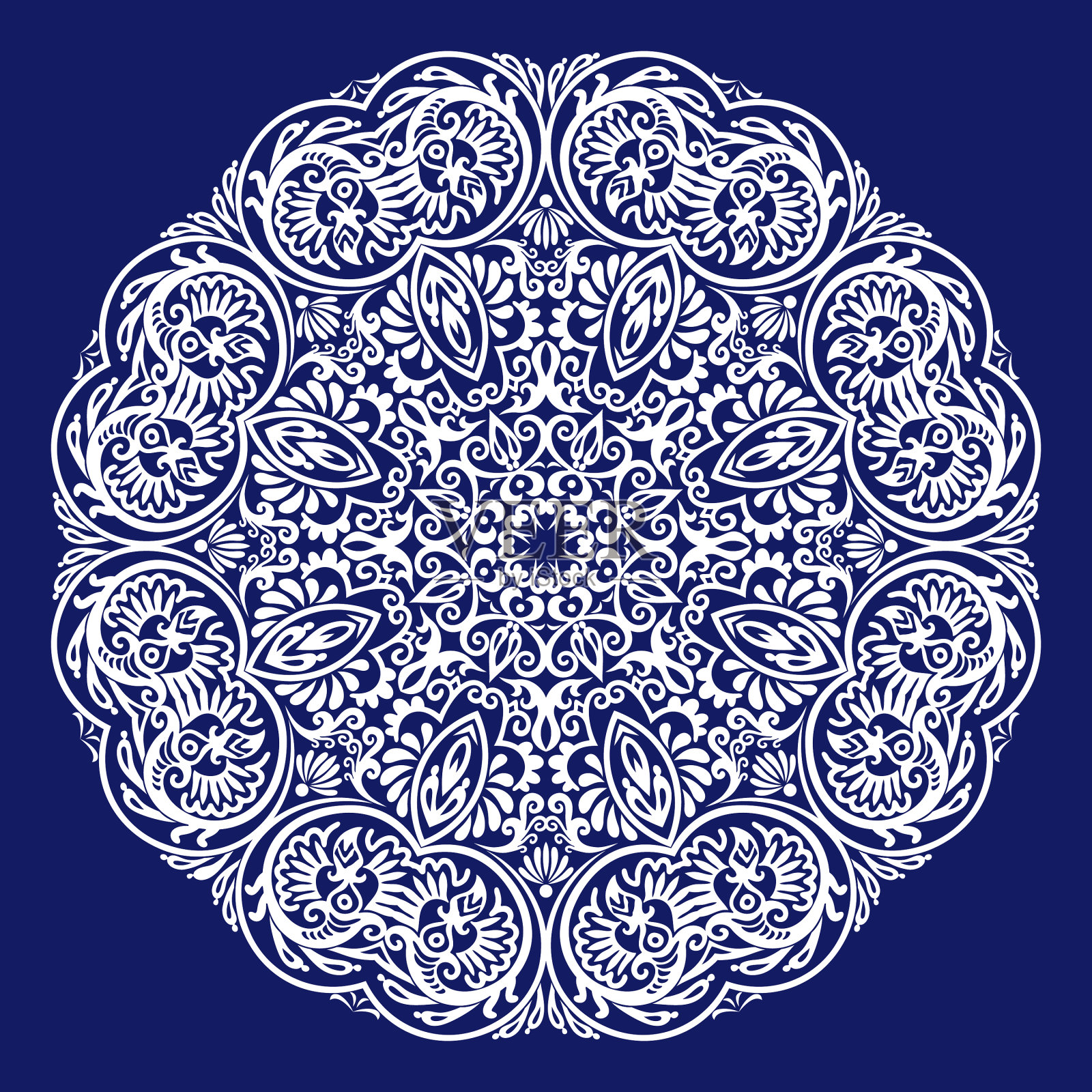 民族圆装饰插画图片素材