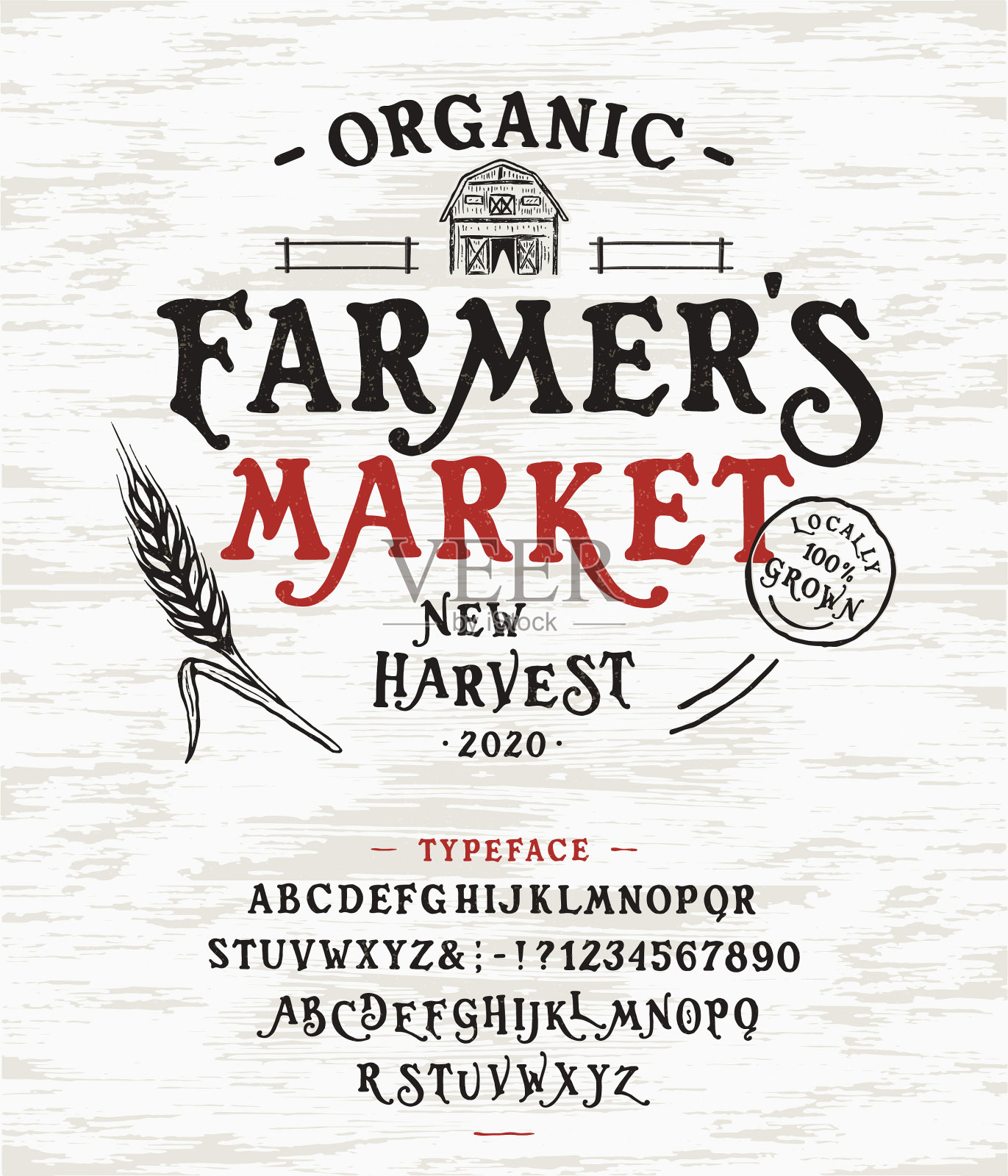 字体有机市场复古字体设计插画图片素材