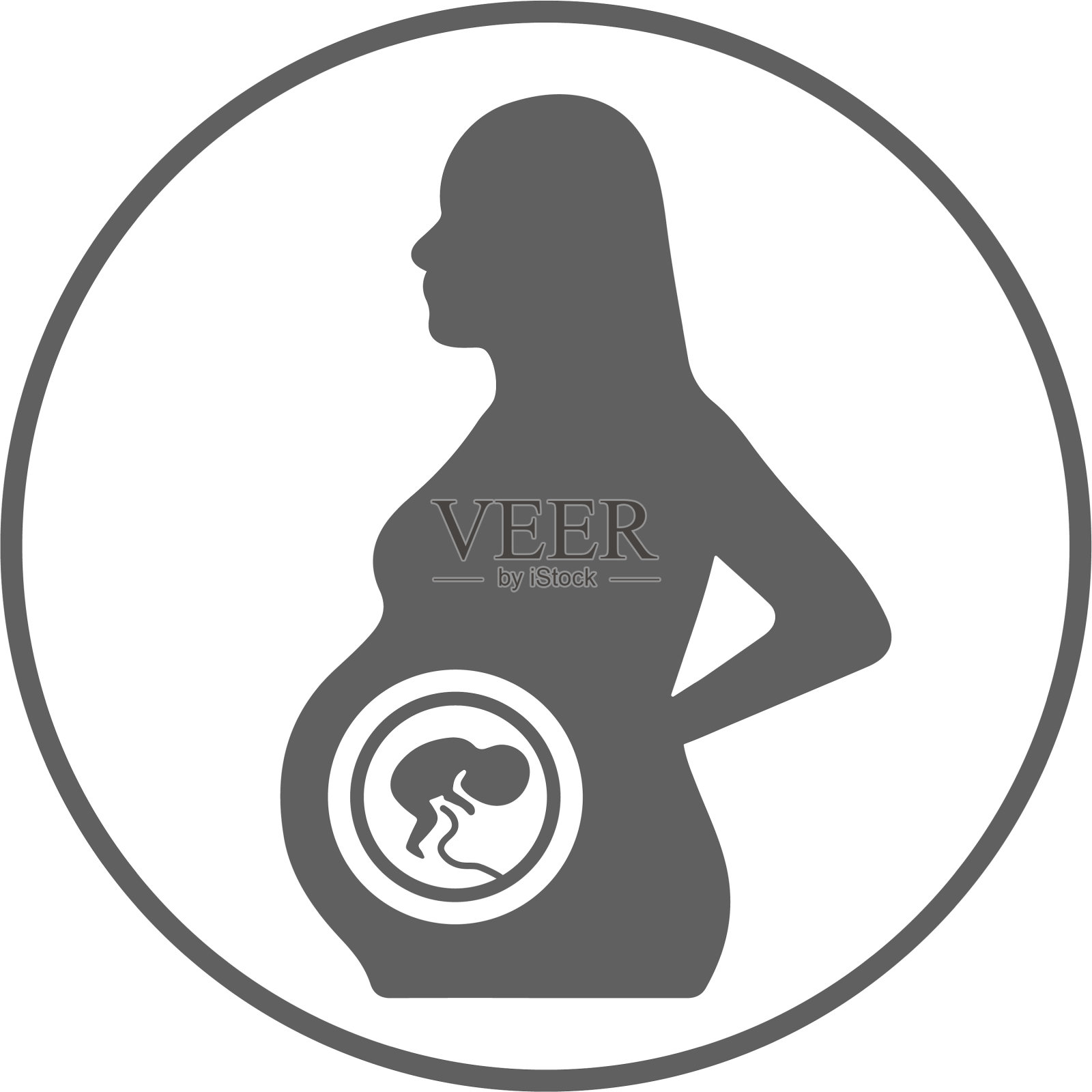 孕妇图标孕妇灰色颜色设计元素图片