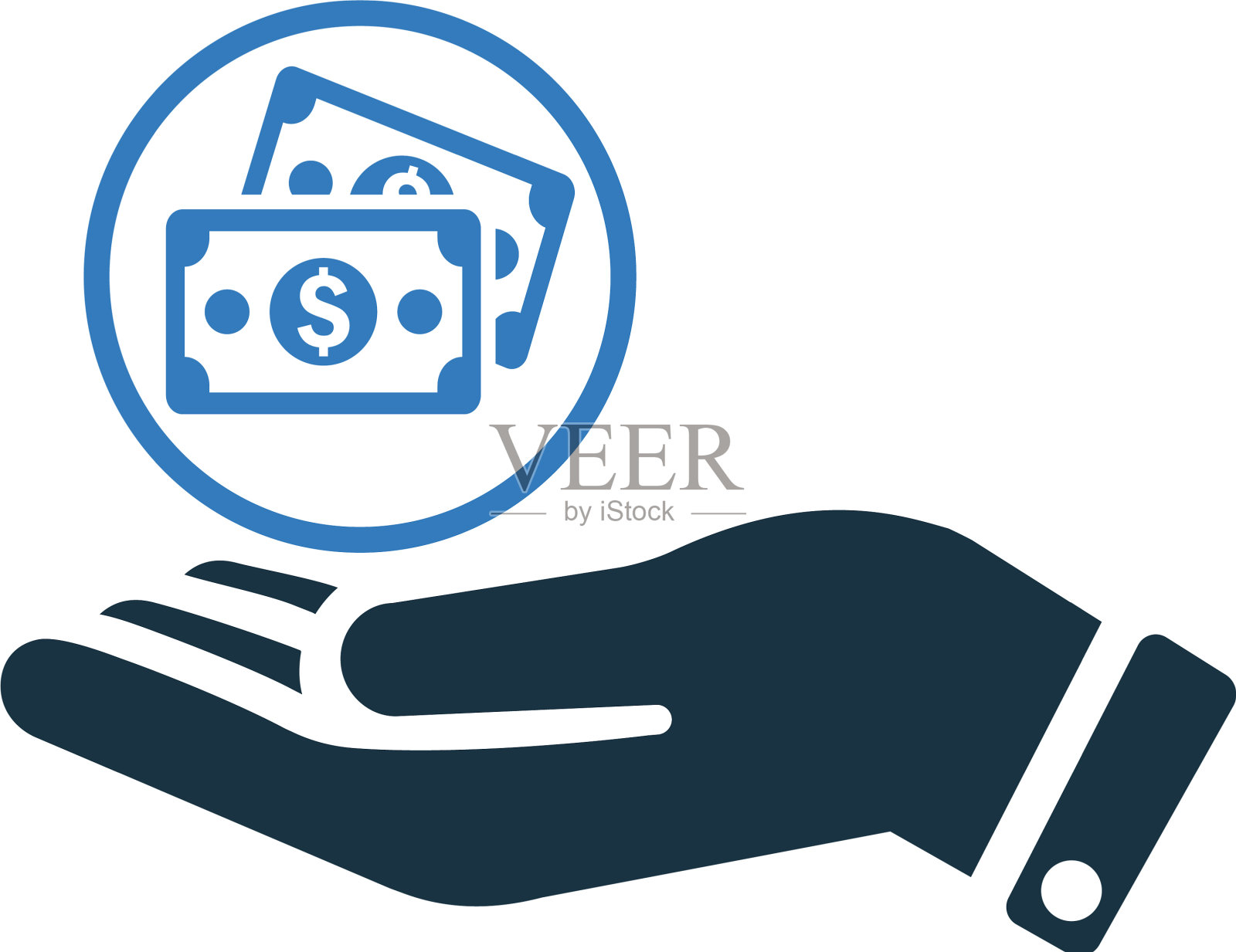 省钱图标钱在手边设计元素图片