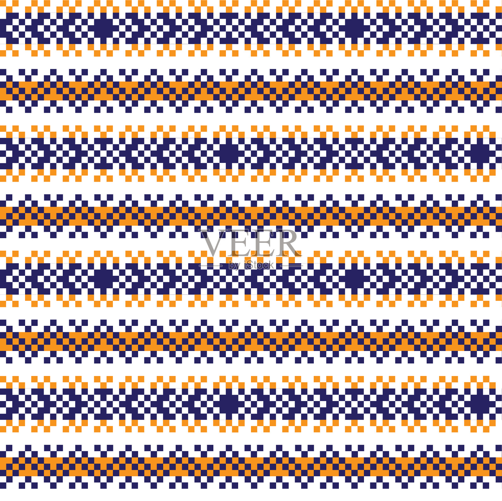 橙色圣诞集市岛无缝图案插画图片素材