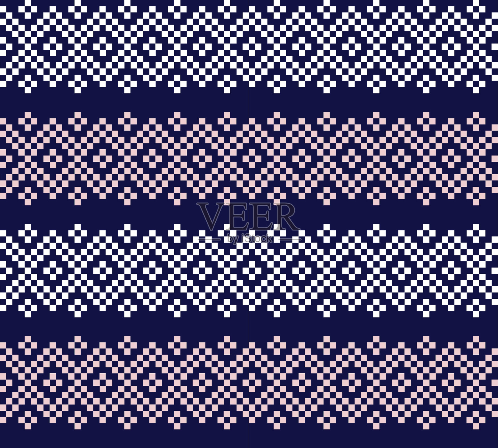 粉红色海军蓝圣诞集市岛无缝图案插画图片素材