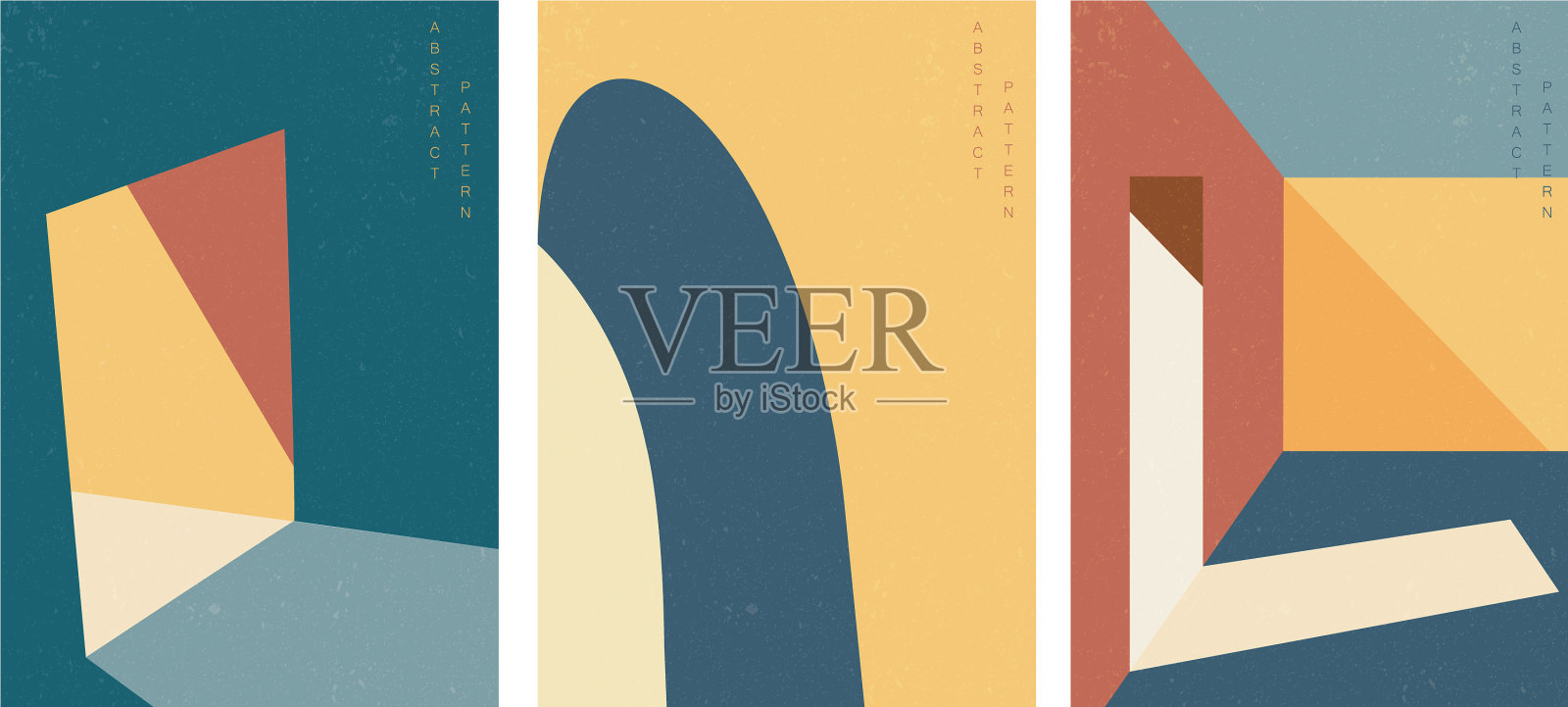 建筑背景与几何图案插画图片素材