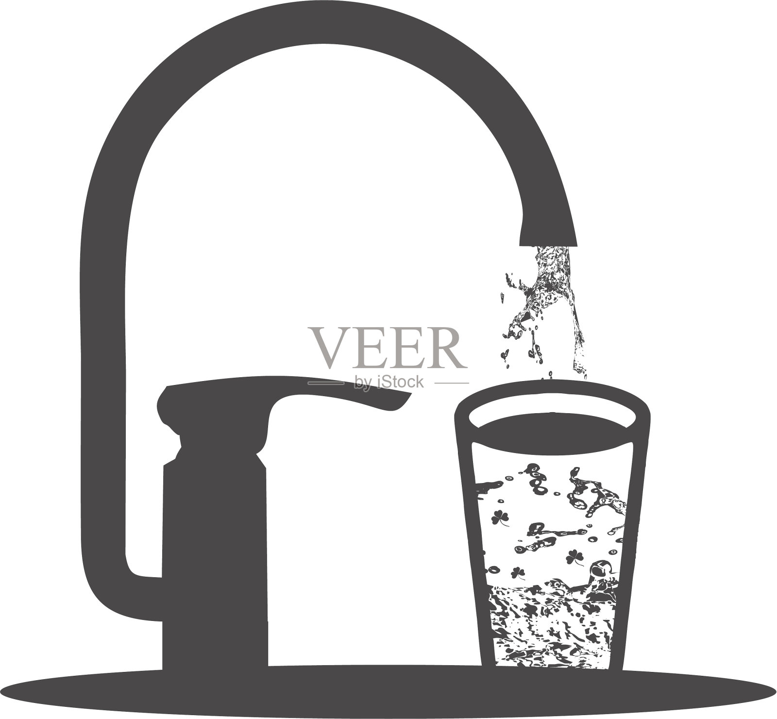 厨房的水龙头插画图片素材