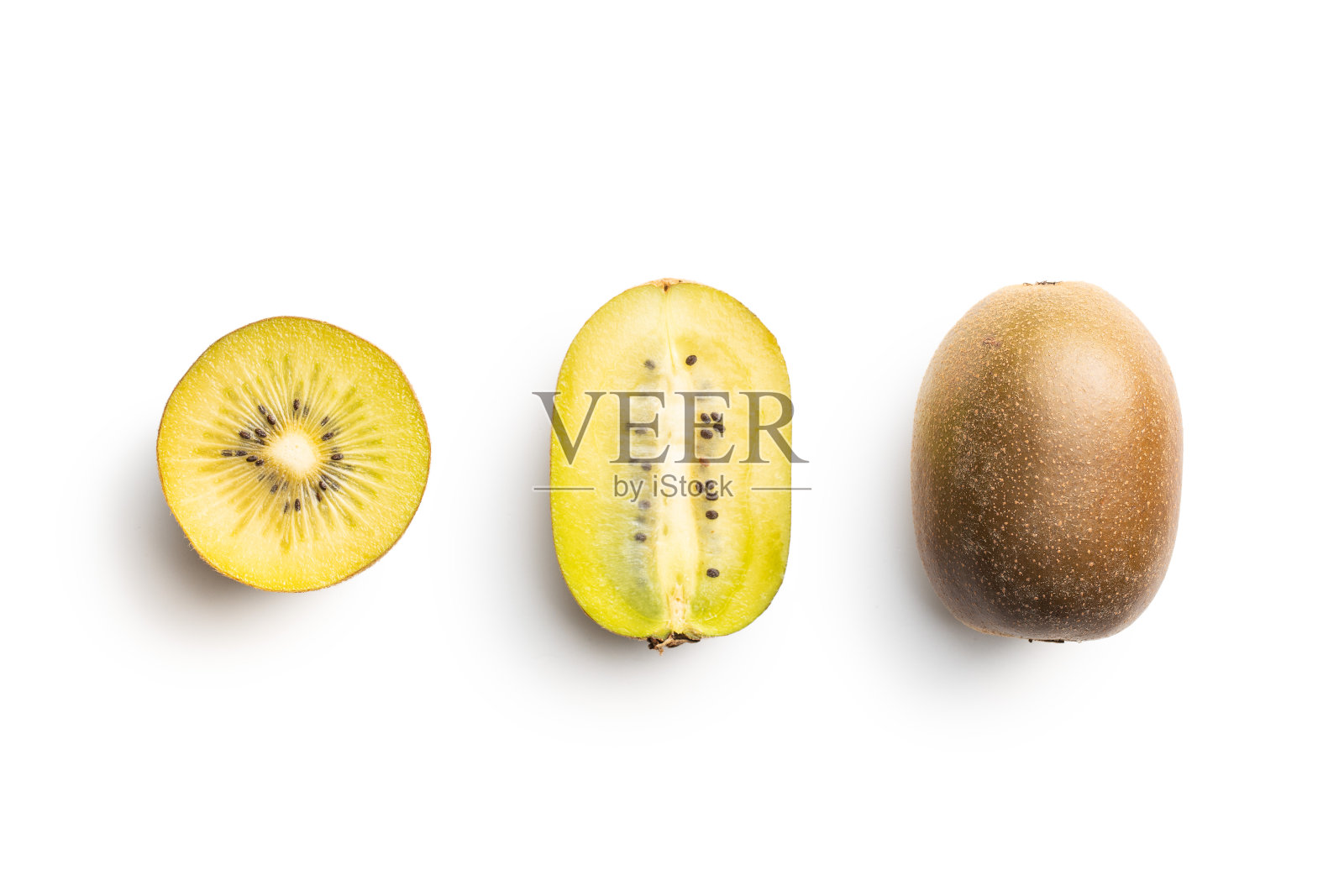 成熟的黄色猕猴桃。照片摄影图片