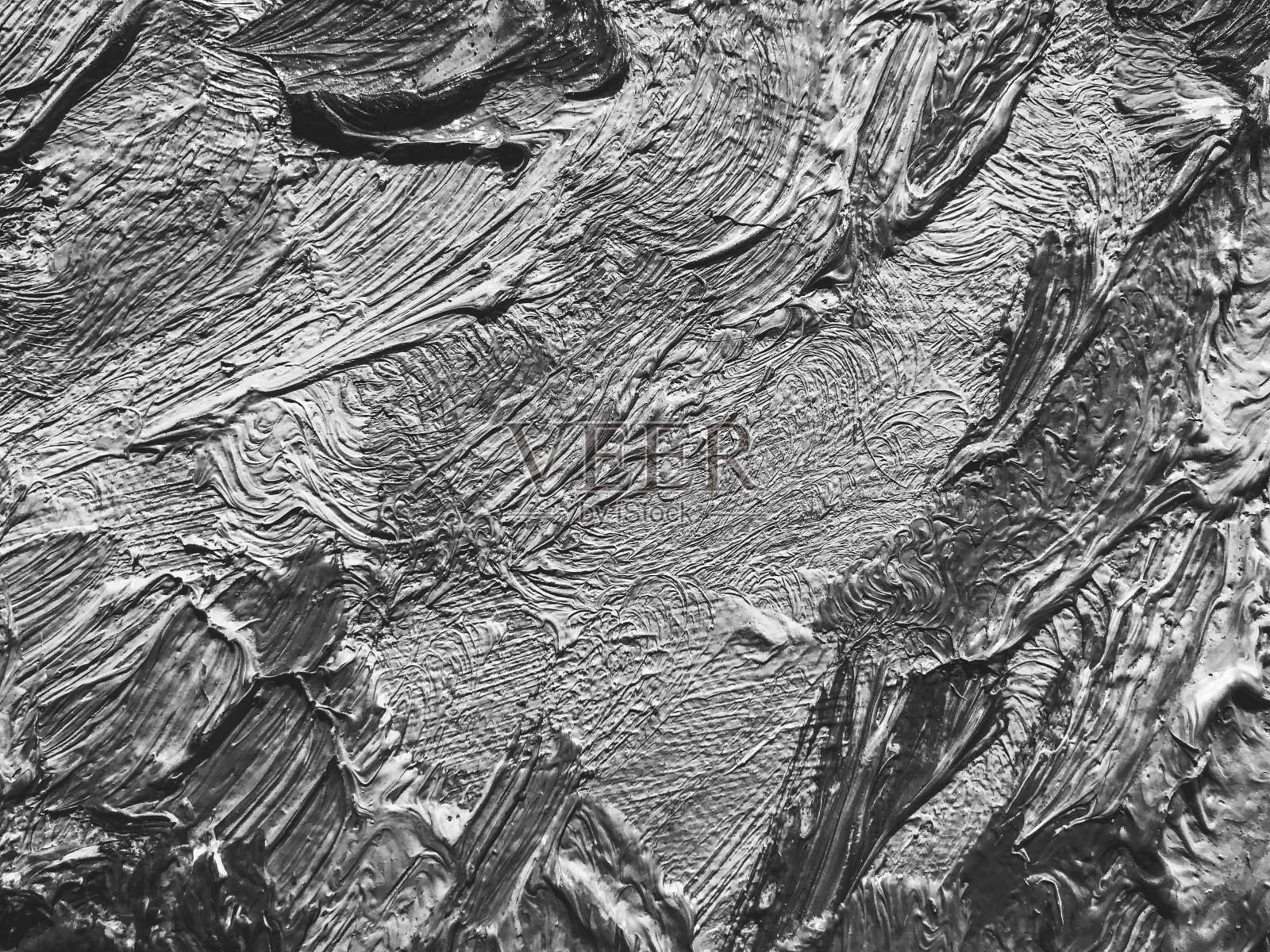 灰色纹理。温暖舒适的油画。调色板，油漆和水混合的污渍。创意草图。艺术家的草案。质地不均匀，体积大。背景照片摄影图片