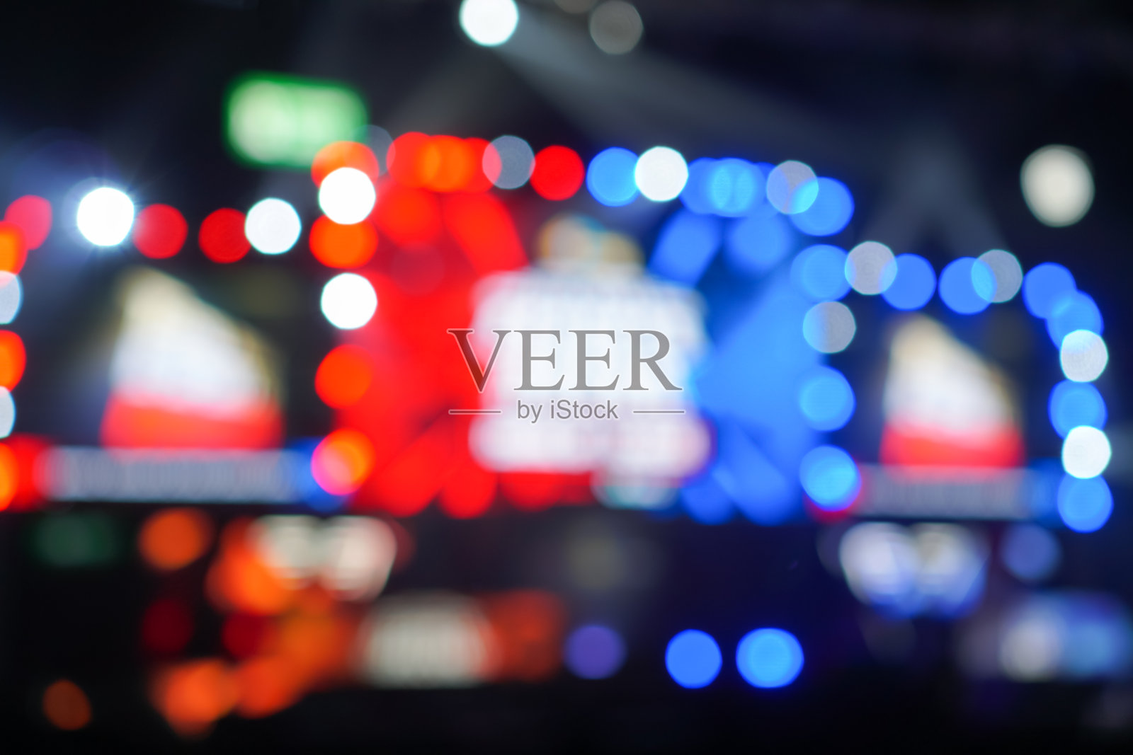 光博科会展经营理念;抽象模糊的散焦会议展览、贸易展览和展位在会议厅背景与闪烁闪烁模糊的圆圈照片摄影图片