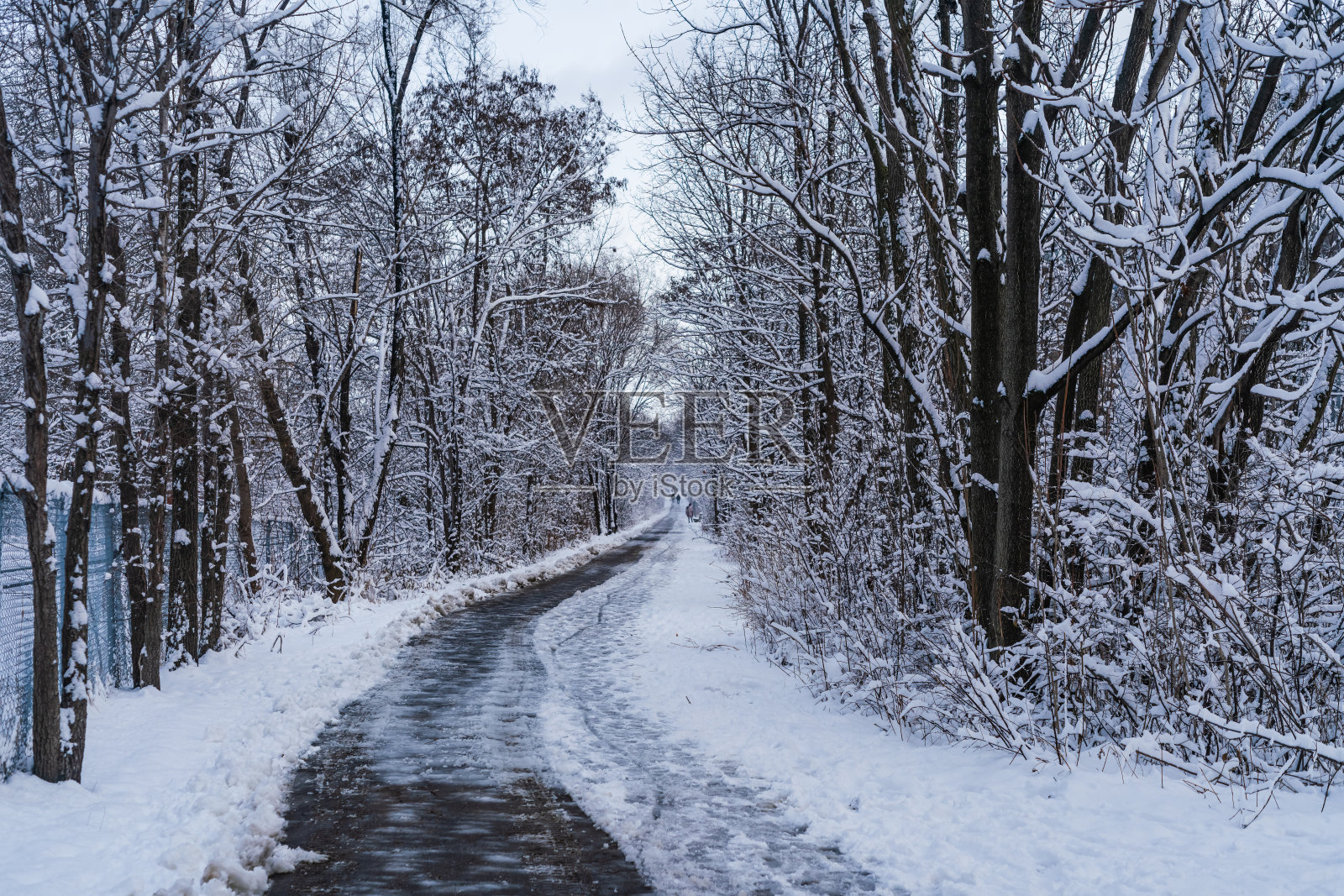 汉密尔顿，安大略-悬崖铁路在冬季照片摄影图片