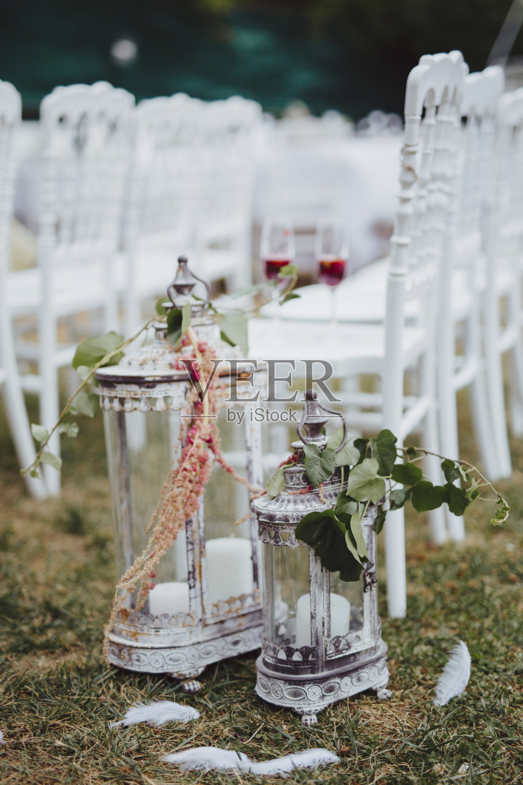 餐桌装饰，婚礼仪式，鲜花照片摄影图片