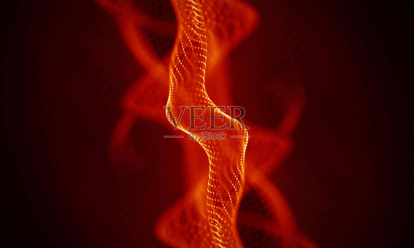 抽象红色几何背景。连接结构。科学背景。未来技术HUD元素。连接着点和线。大数据可视化与商业。插画图片素材