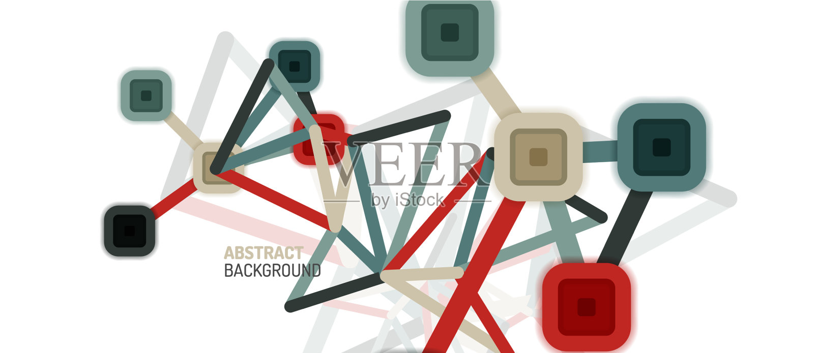 抽象的正方形网点连接方式插画图片素材