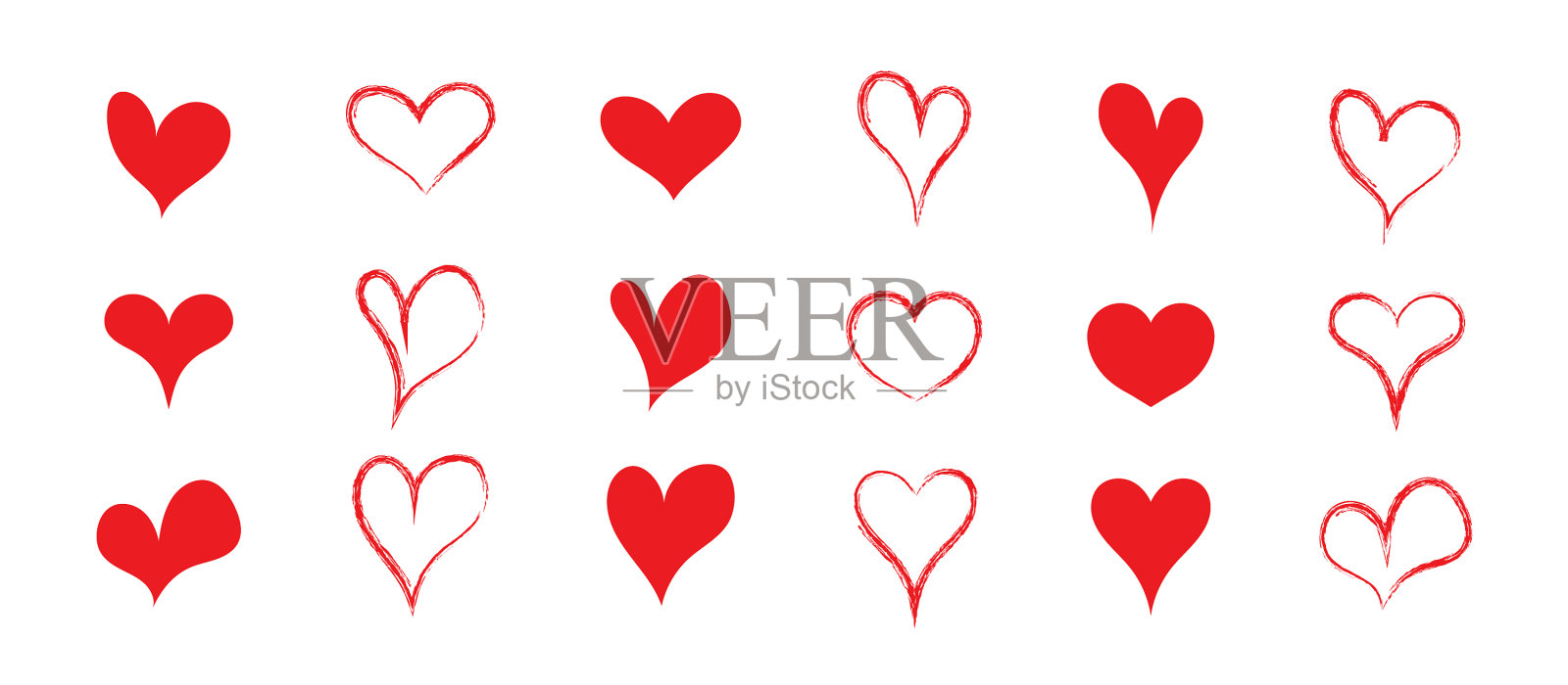 心形代表爱情，红色代表情人节插画图片素材
