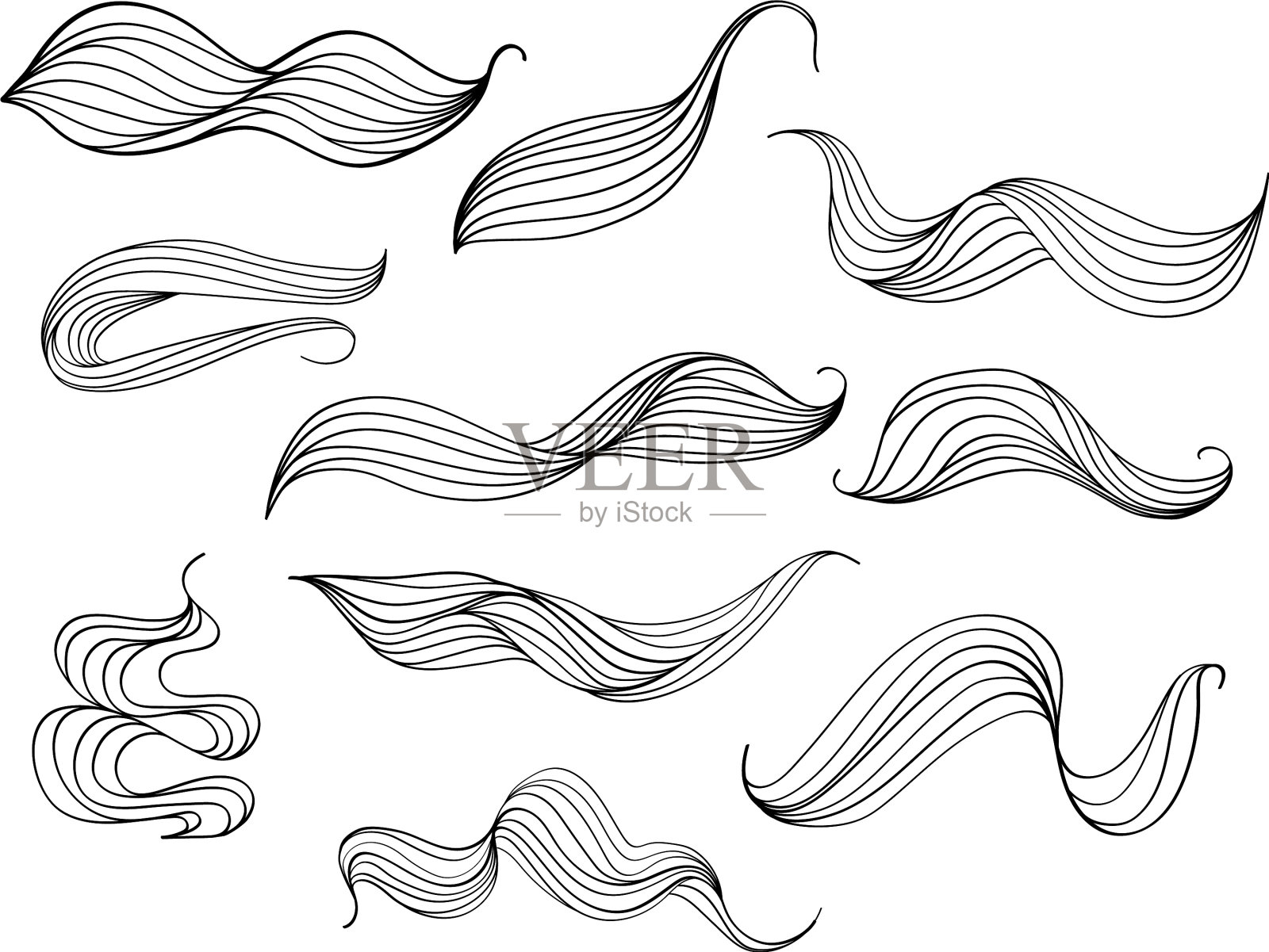 收集抽象线性波插画图片素材