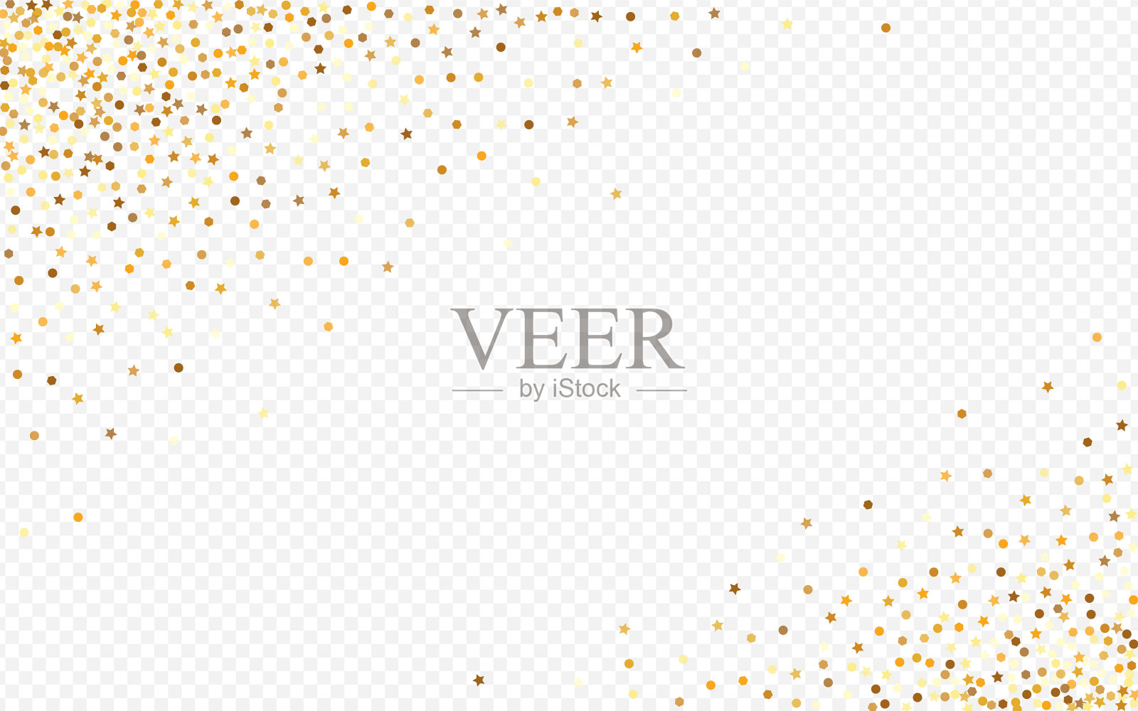 金色闪耀假日透明背景插画图片素材