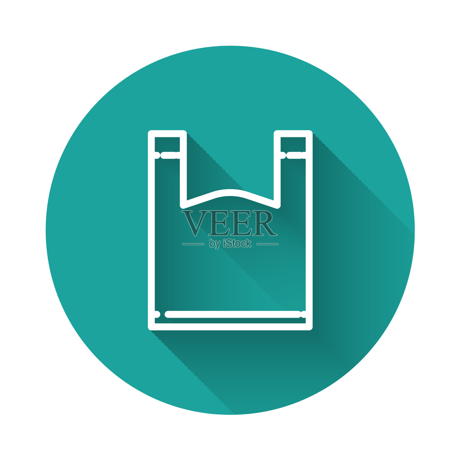 白色线塑料袋图标隔离与长插画图片素材