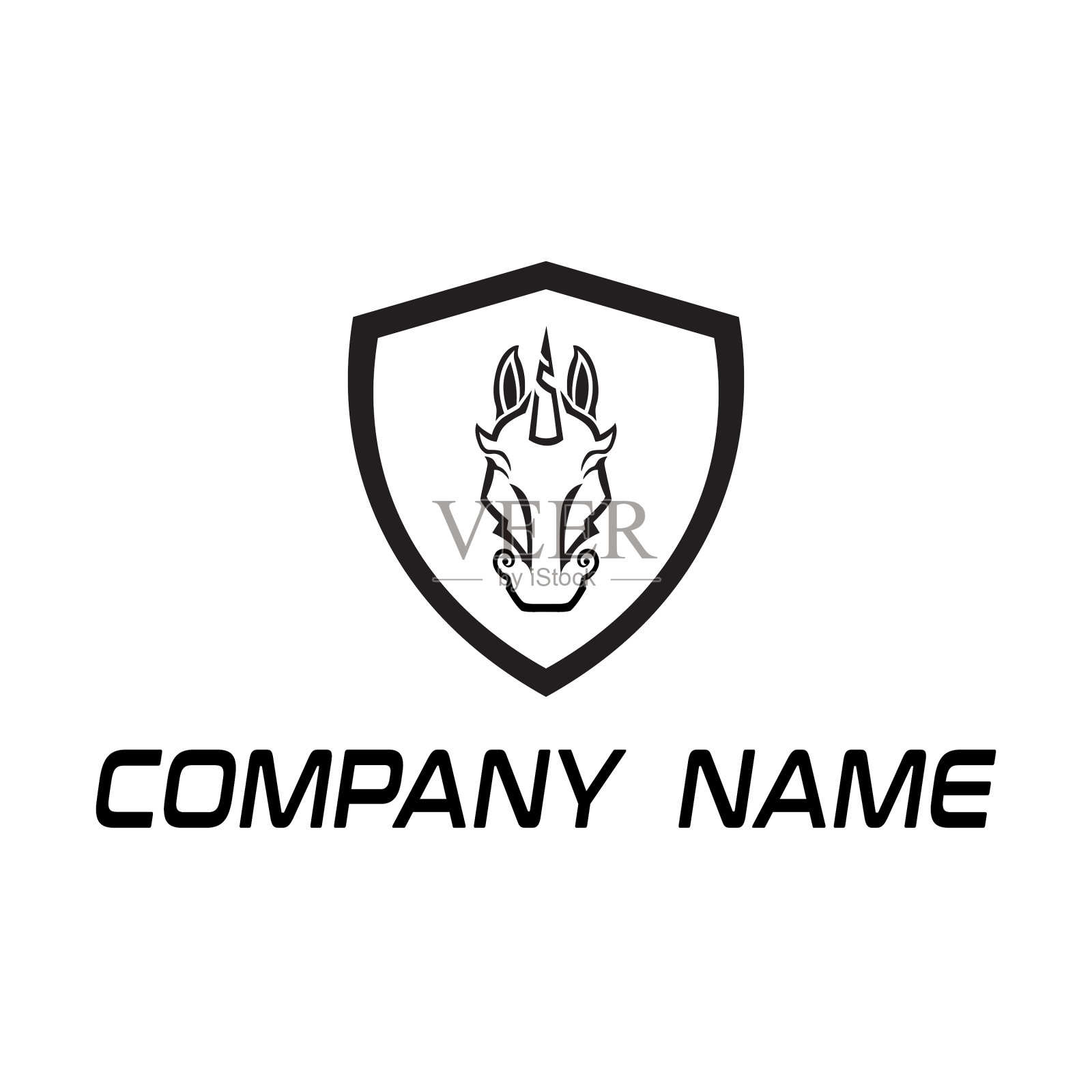 独角兽的品牌标志插画图片素材