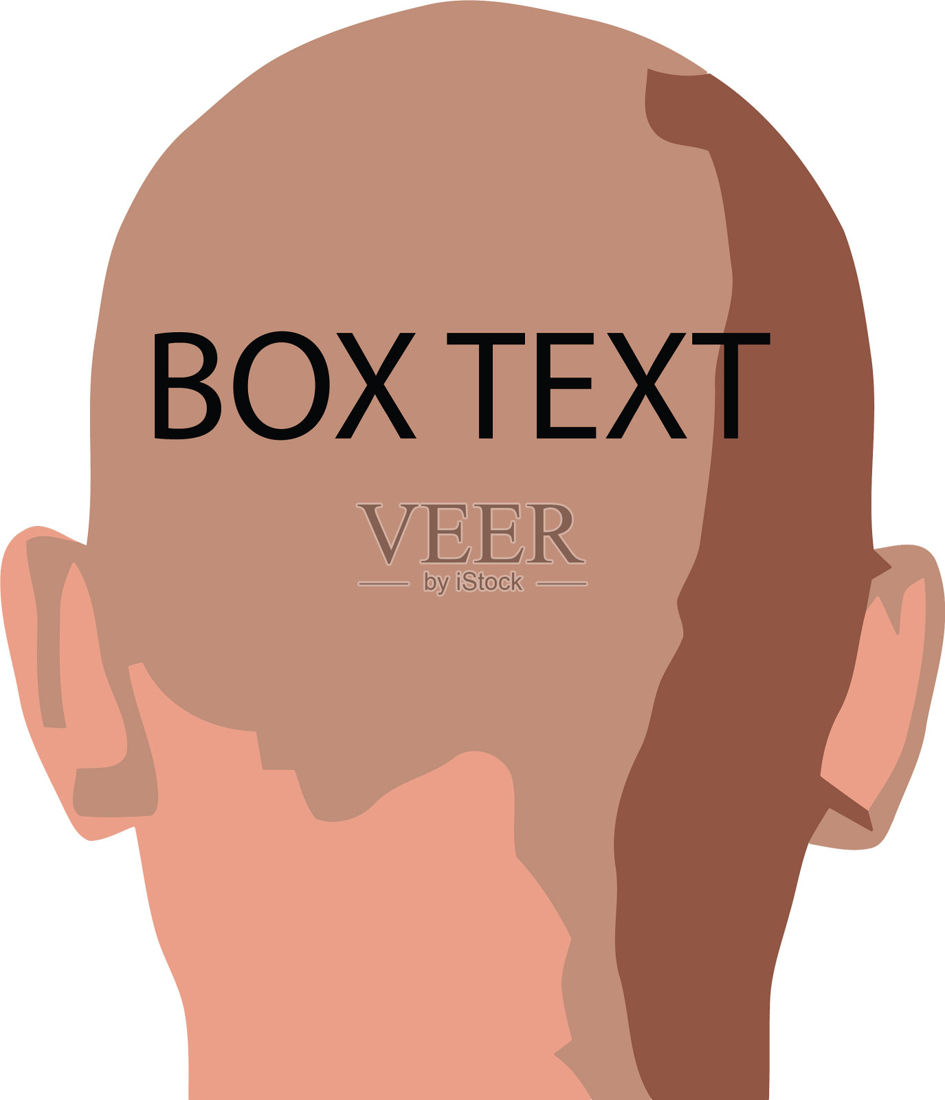 剪了头发的人头插画图片素材