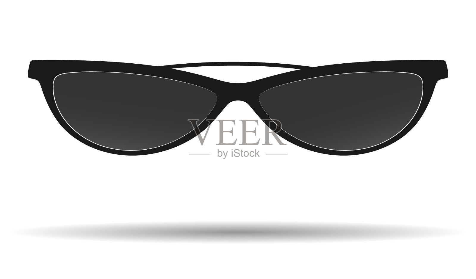 黑色框架的太阳镜孤立在一个白色设计元素图片