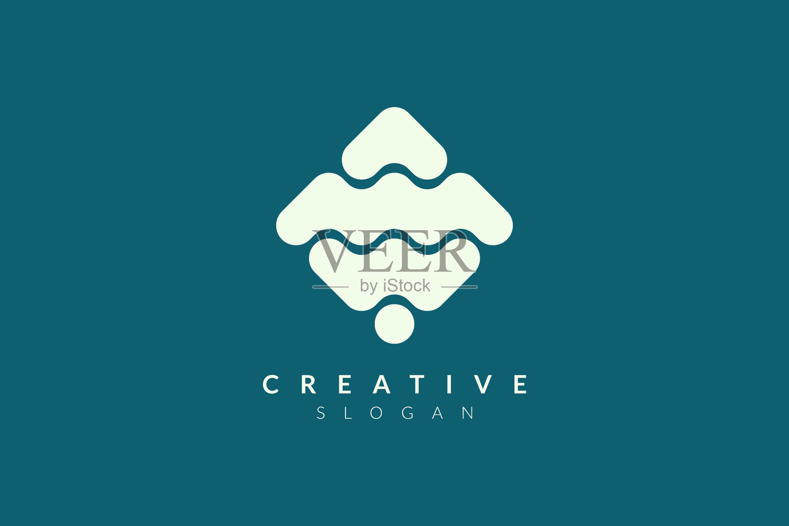 菱形和波浪形状的标志设计极简和插画图片素材