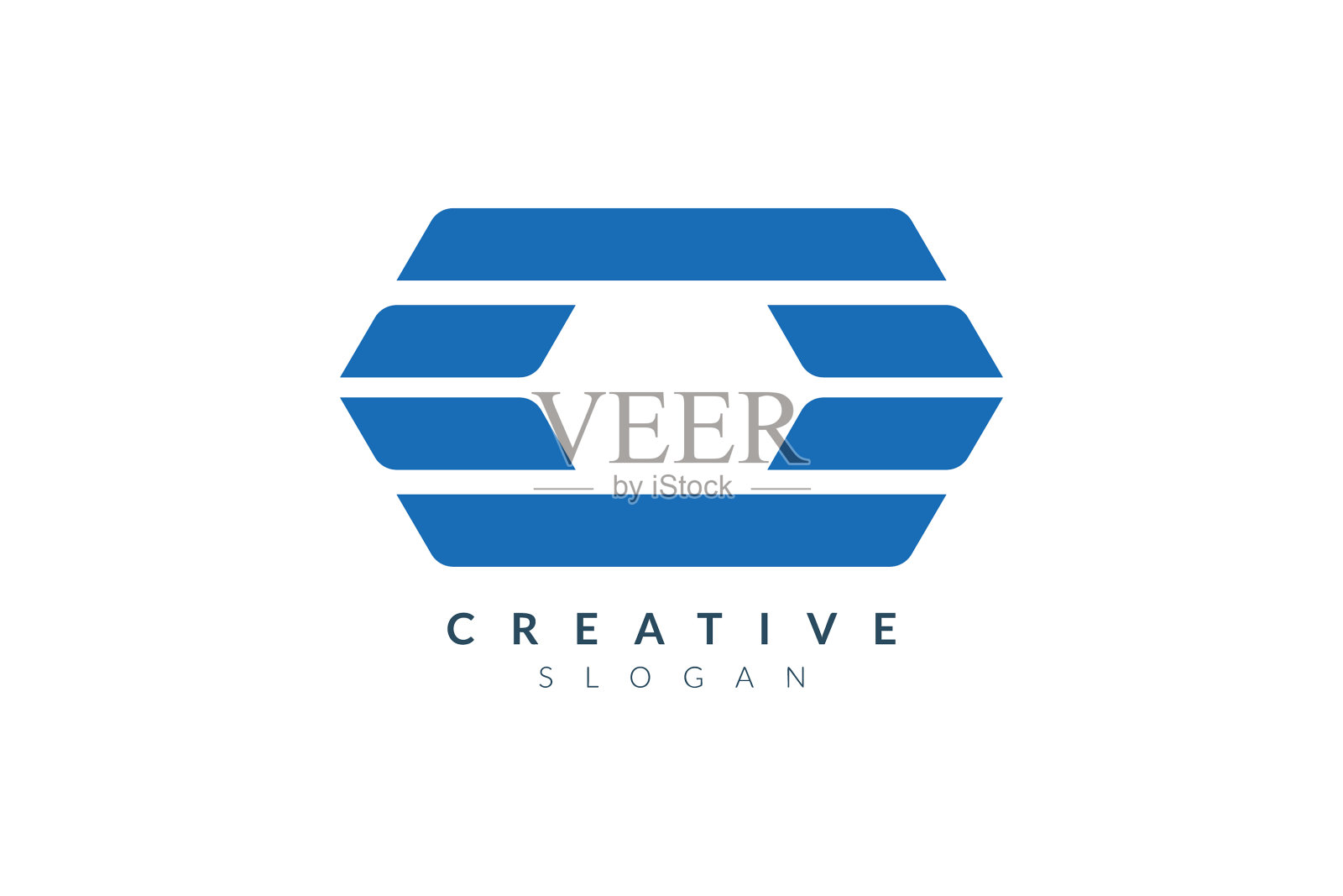 细长六边形抽象标志设计极简插画图片素材