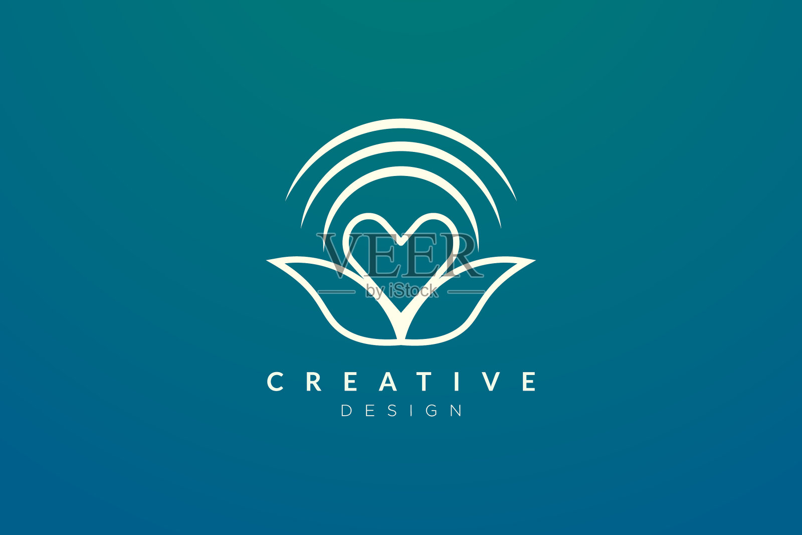 标志设计由叶子和形状组合而成插画图片素材