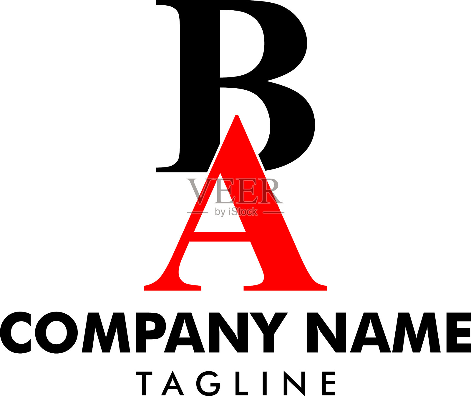 首字母ba标志模板设计插画图片素材