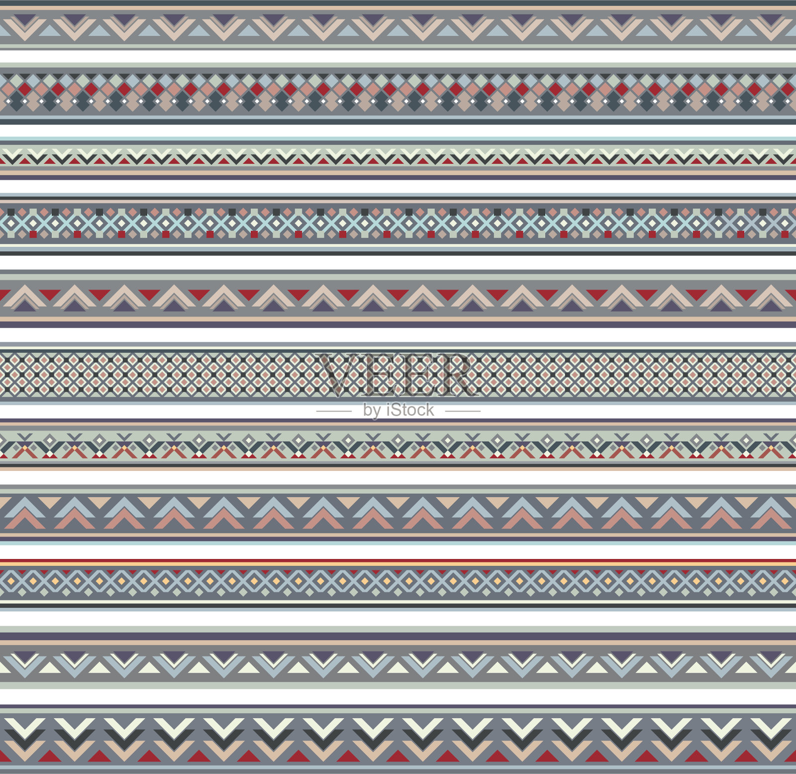 抽象民族条纹装饰边框设置插画图片素材