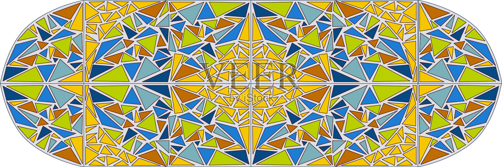 马赛克水平图案彩色玻璃窗插画图片素材