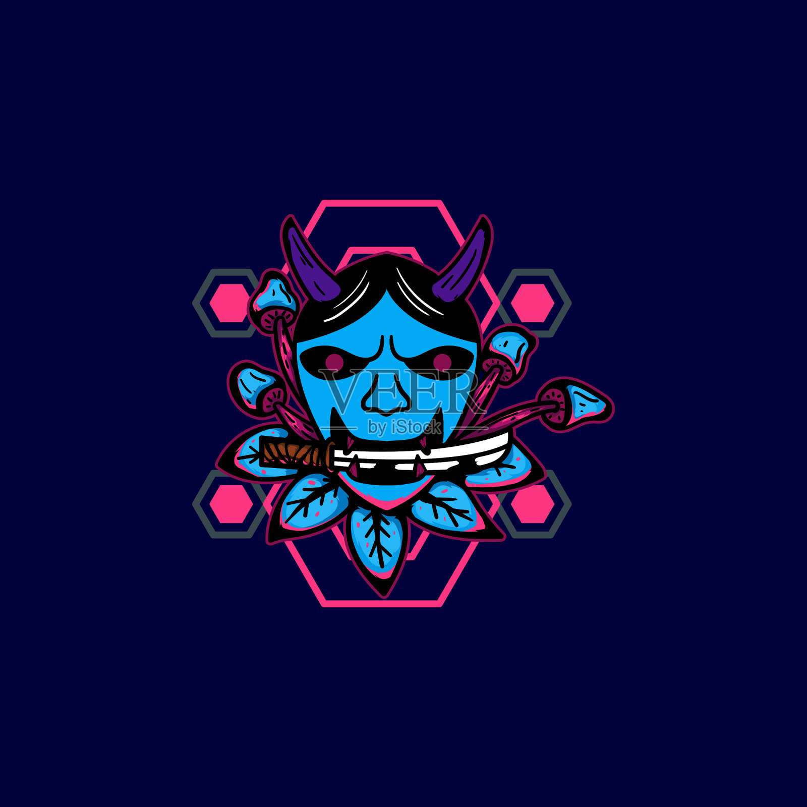 用神圣的几何图案掩花元素插画图片素材