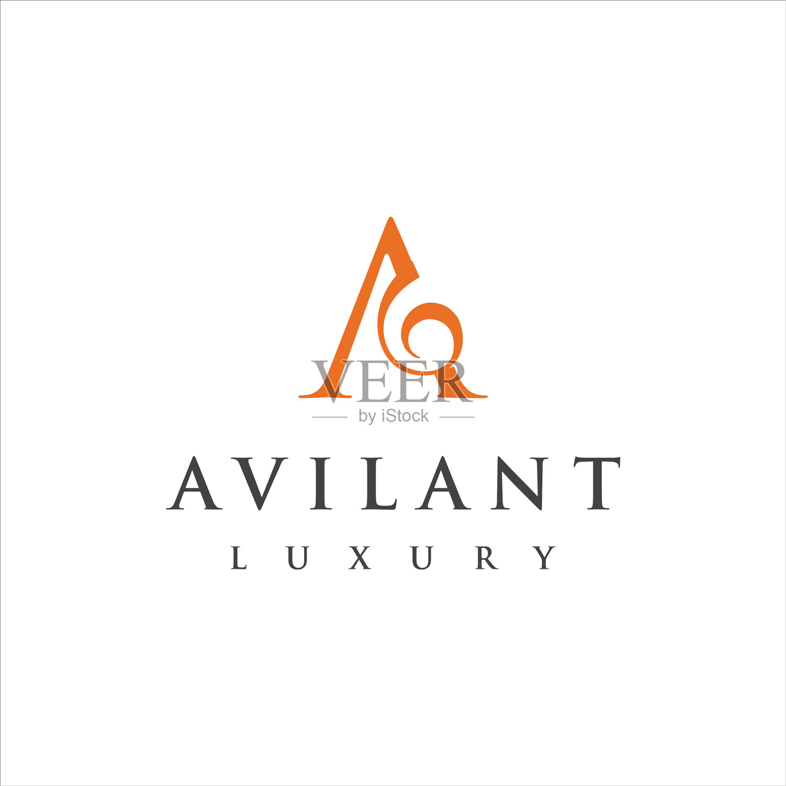 首字母的首字母，一个奢侈的标志精品店插画图片素材