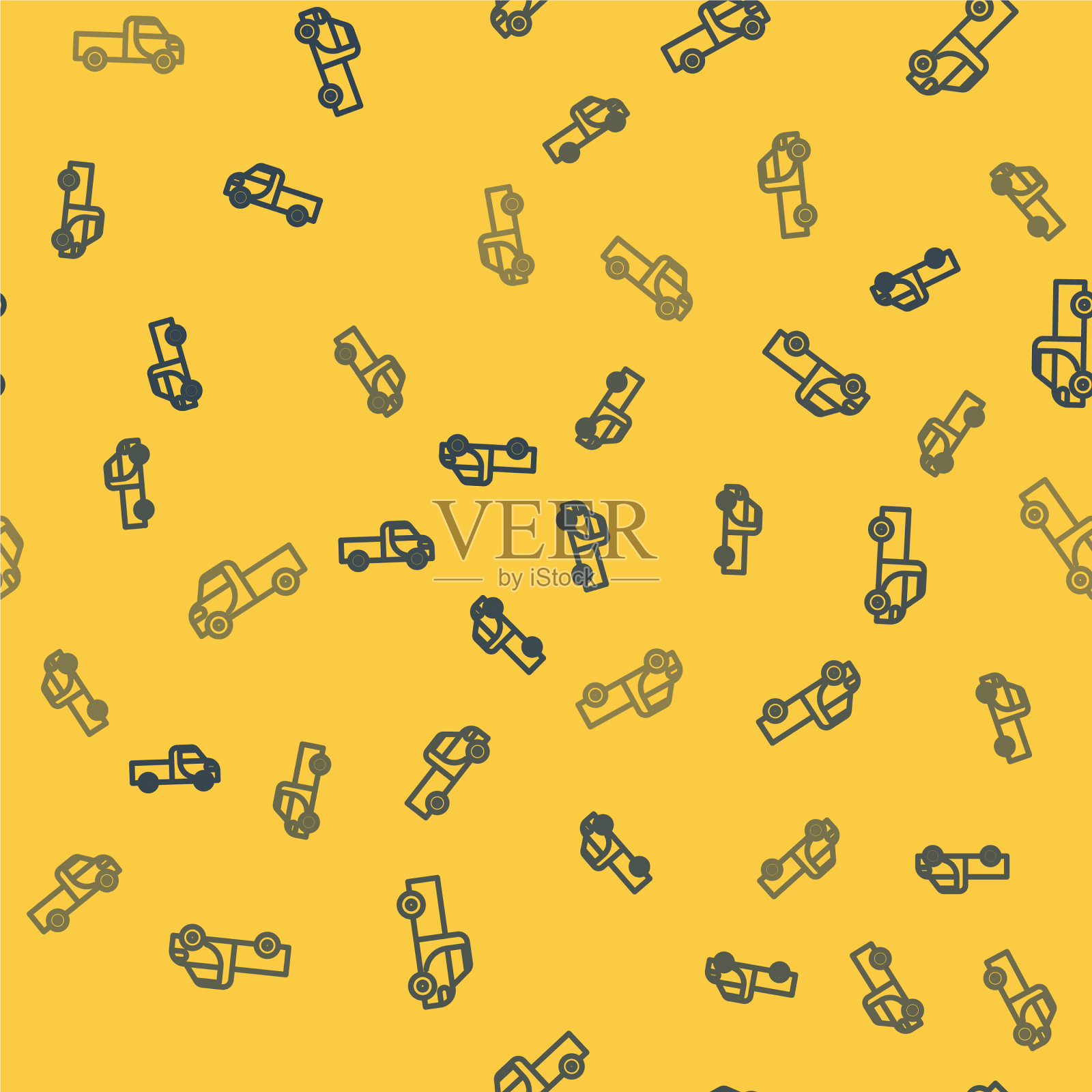 蓝线皮卡图标隔离无缝插画图片素材