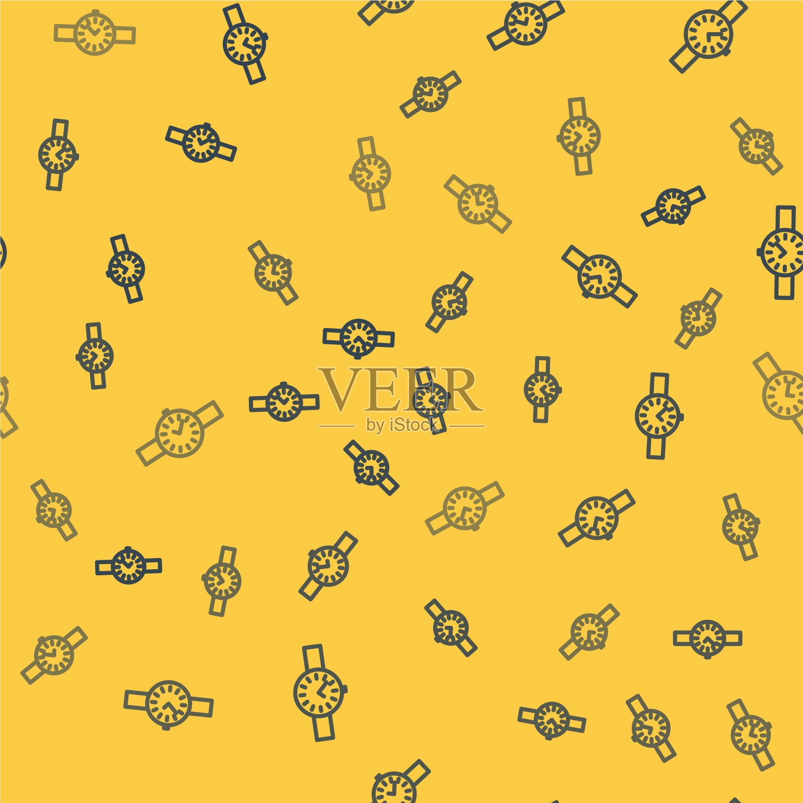 腕表图标蓝线隔离无缝插画图片素材