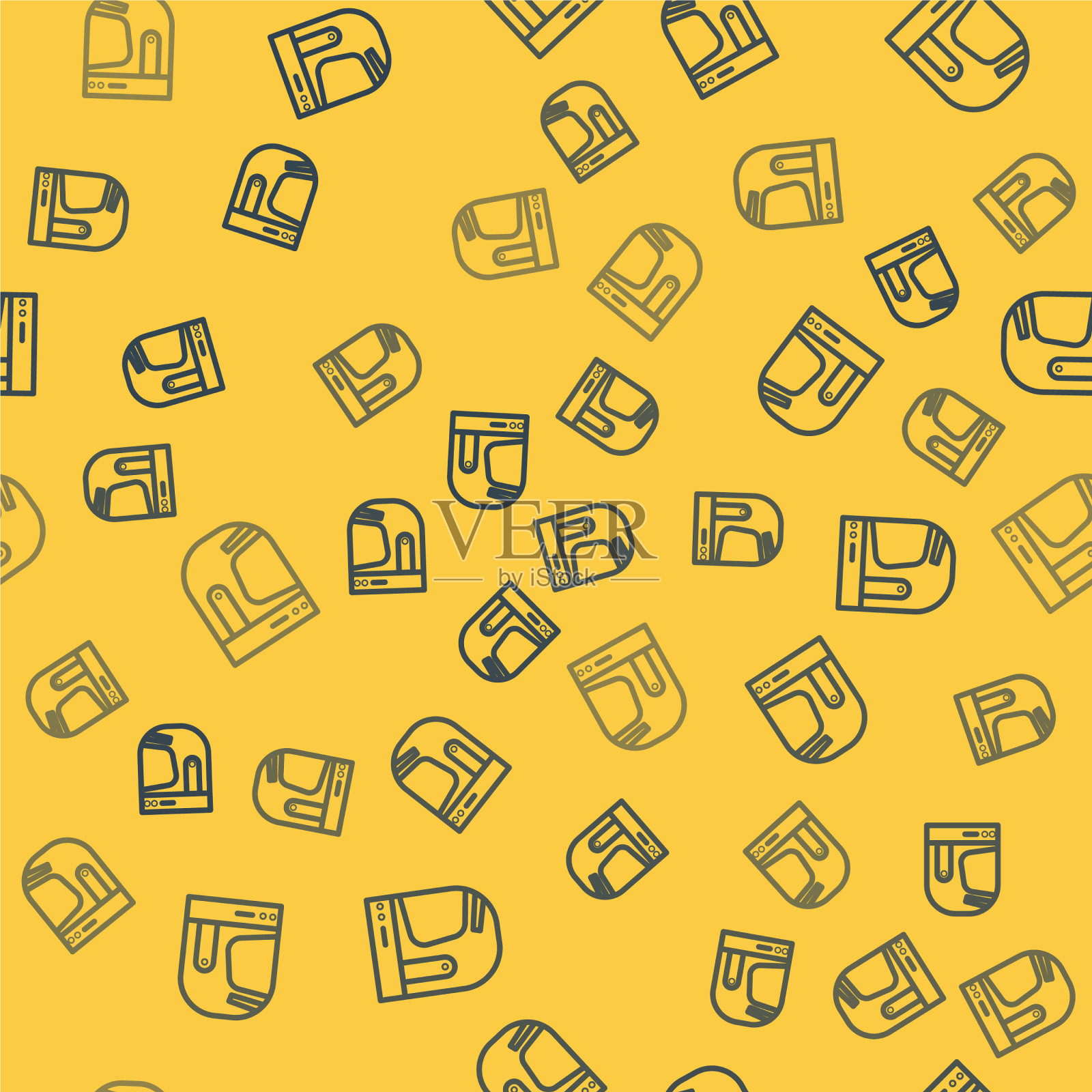 蓝线宇航员头盔图标隔离无缝插画图片素材