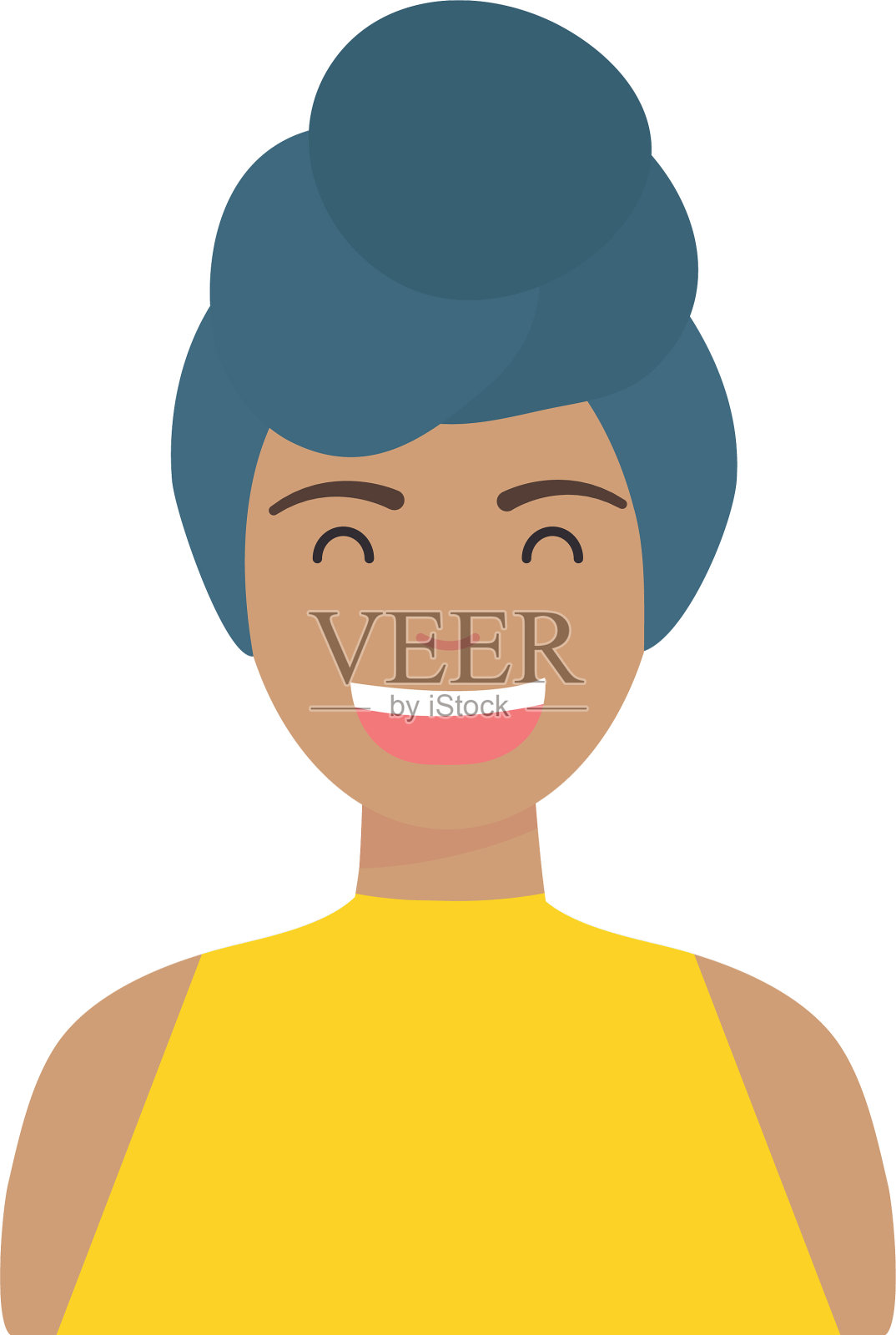 多元化的人概念卡通女人微笑设计元素图片