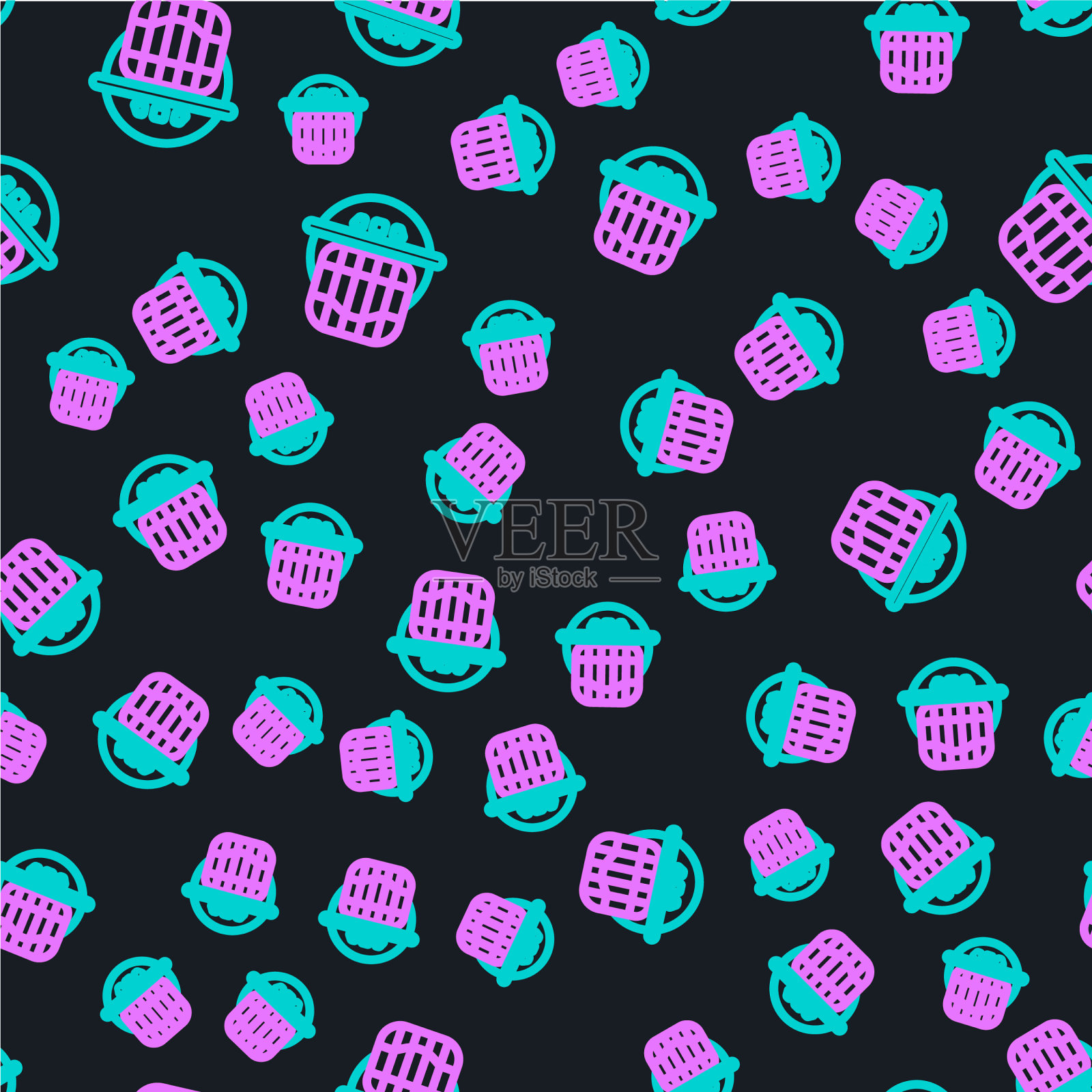 曲棍球头盔图标孤立无缝图案线插画图片素材