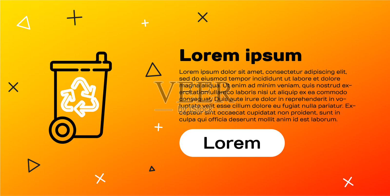 线回收站与回收符号图标隔离插画图片素材