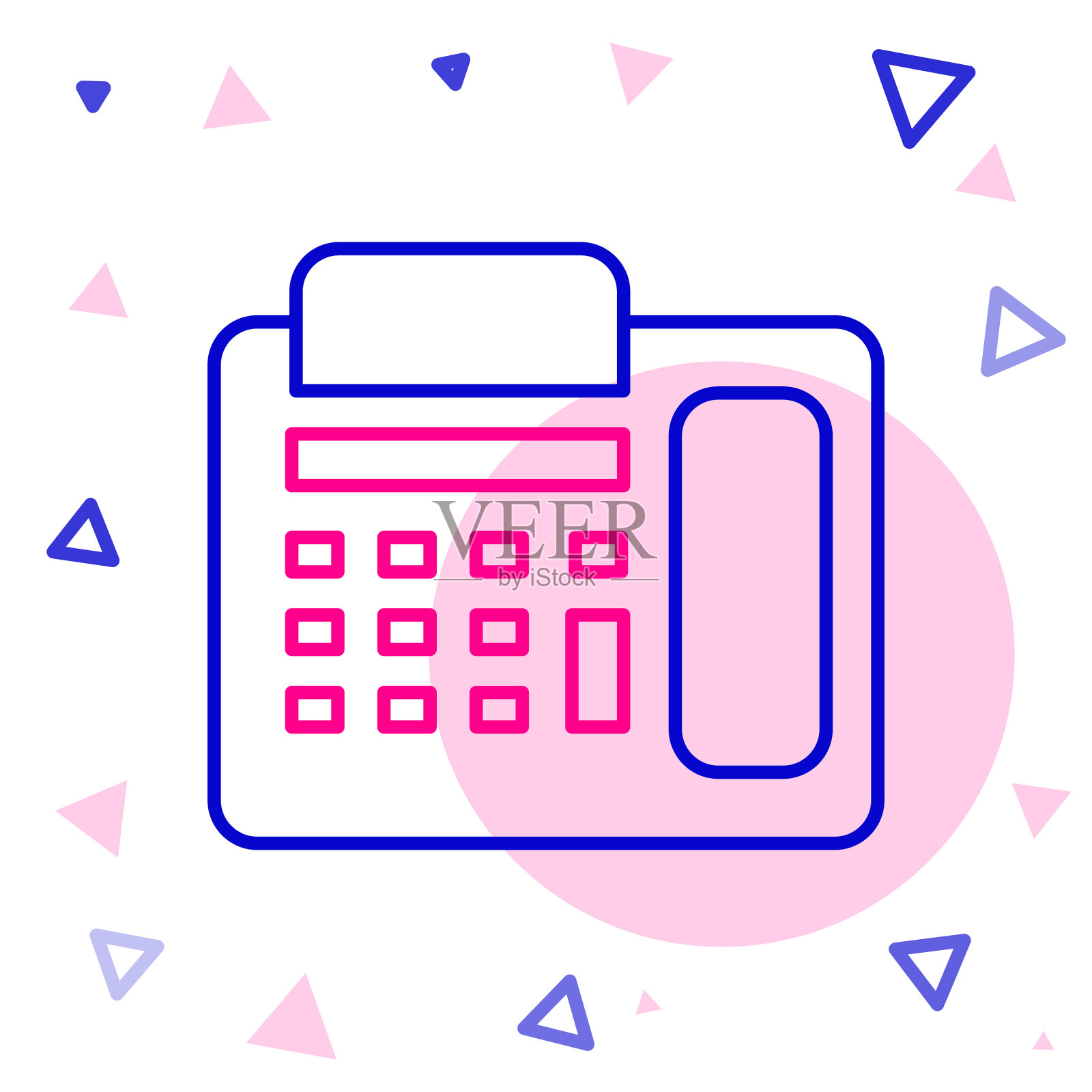 线路电话图标孤立在白色背景上插画图片素材